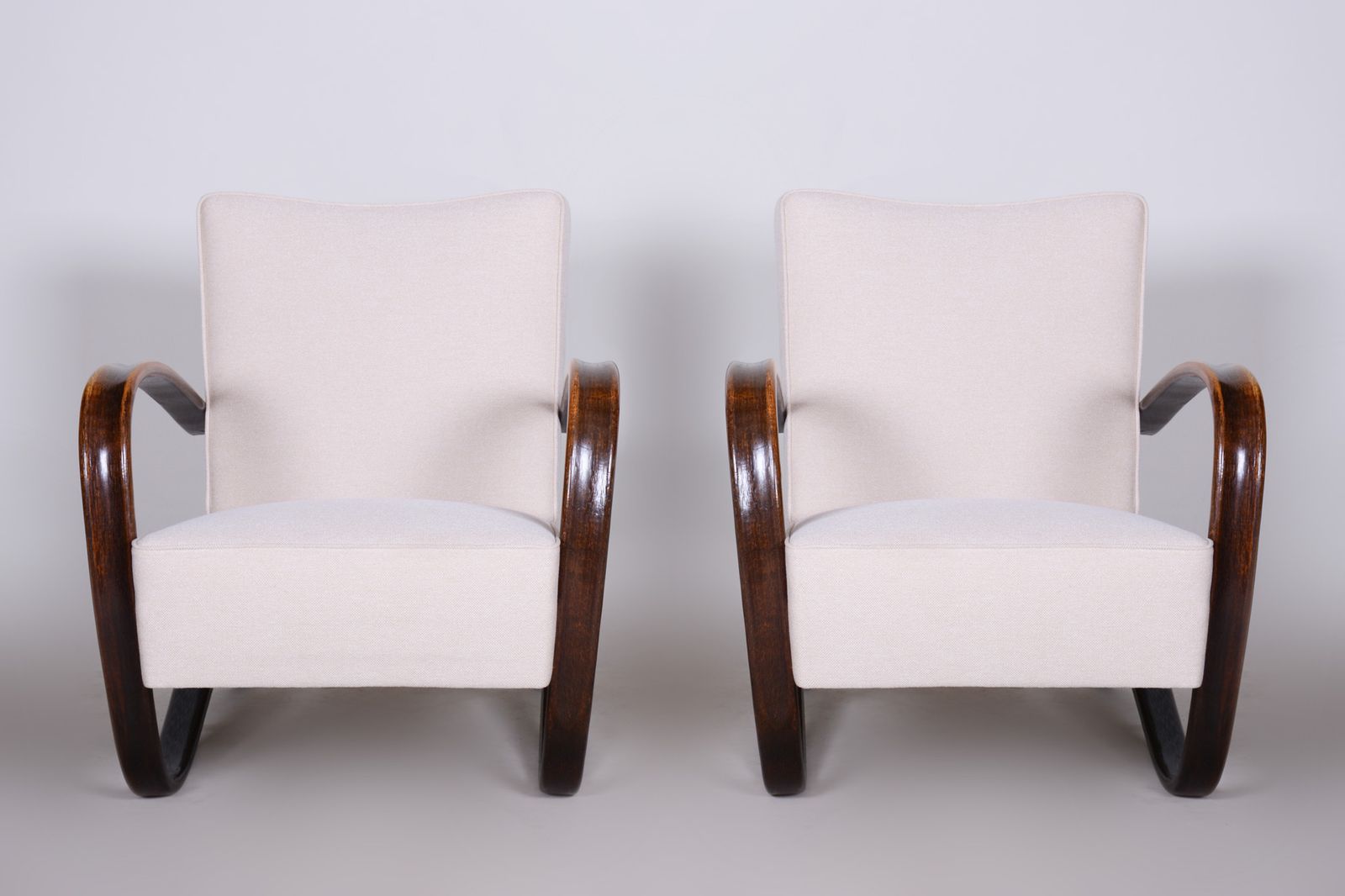 Pair Of Art Deco Beech Armchairs H 269 From Czechoslovakia By Jindrich Halabala photo furniture