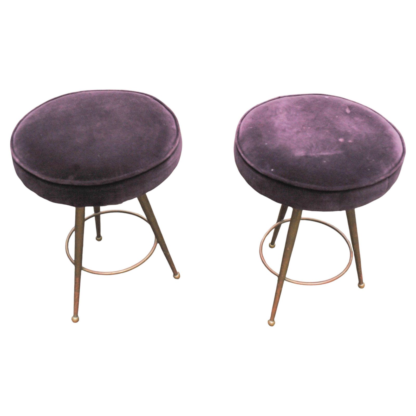 5400.0 Gio Ponti Inspired Curved Ottoman With A Matching Pair Of Stools photo
