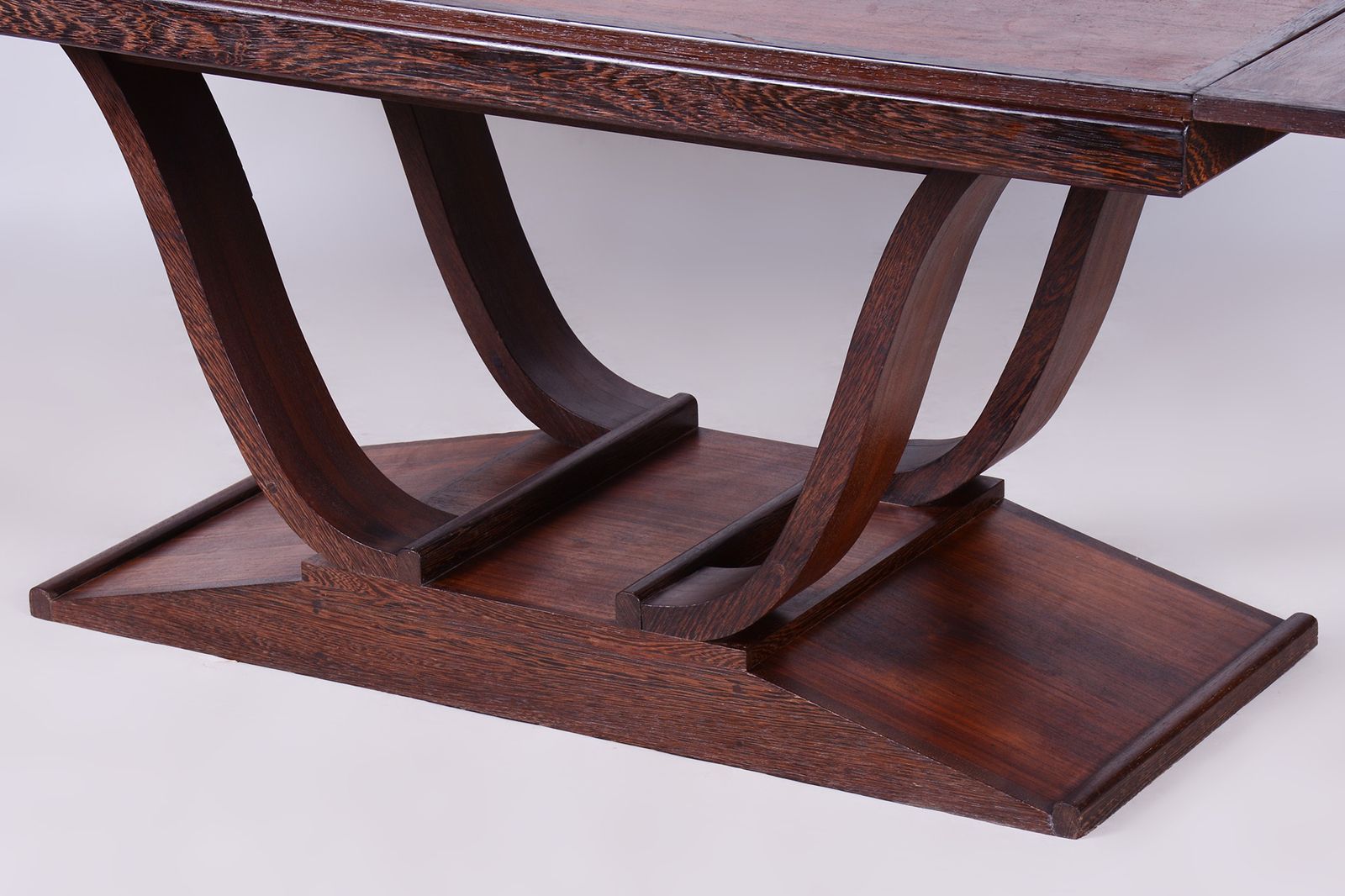 Furniture Original Art Deco Folding Dining Table, Wengé, Revived Polish, France, 1920s photo
