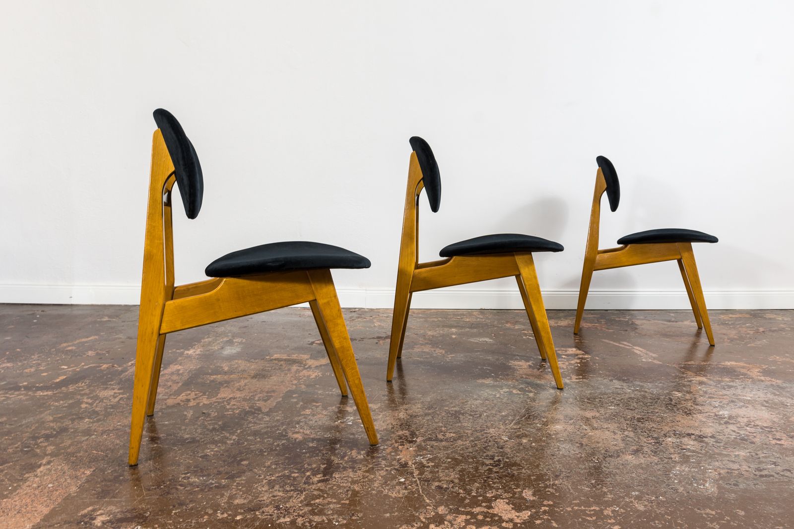 Mid-Century stoelen, Gfm 22 van J. Kędziorek, Polen, jaren 1960, set van 3 photo vinterior