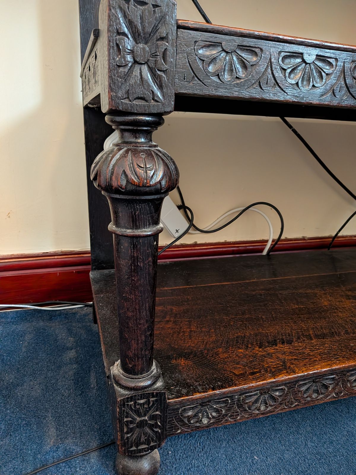 Victorian Oak Green Man Dumb Waiter photo furniture