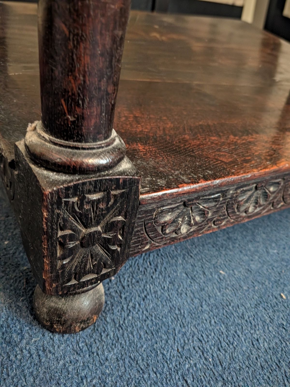 Victorian Oak Green Man Dumb Waiter photo for sale