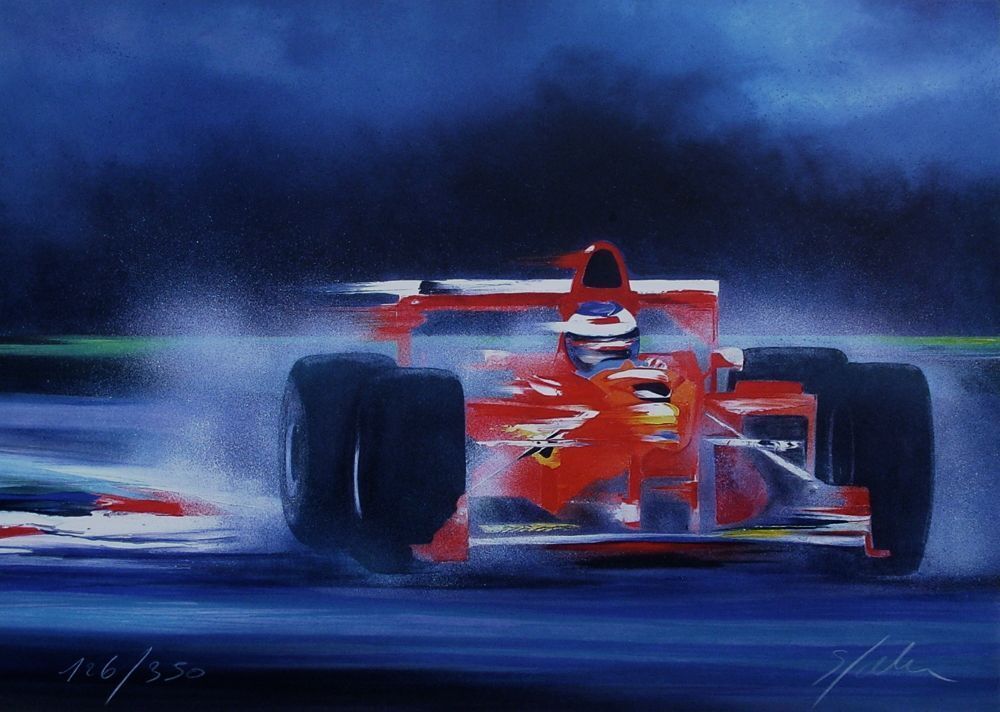 Victor Spahn Signed Lithograph Ferrari F399 2001