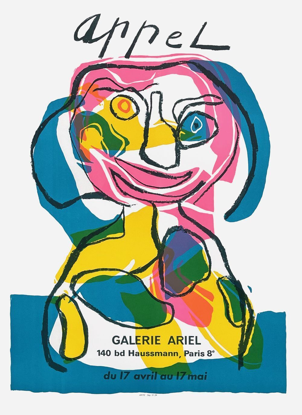 Affiche Expo 71 Karel Appel   Galerie Ariel