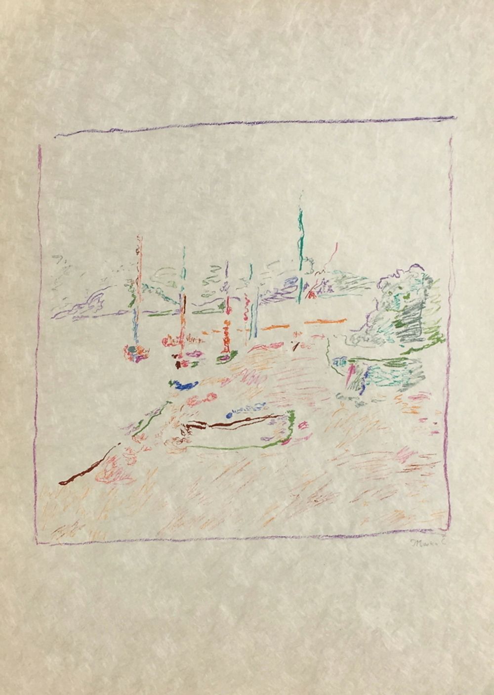 Marko Celebonovic Signed Lithograph Les Voiliers 1975
