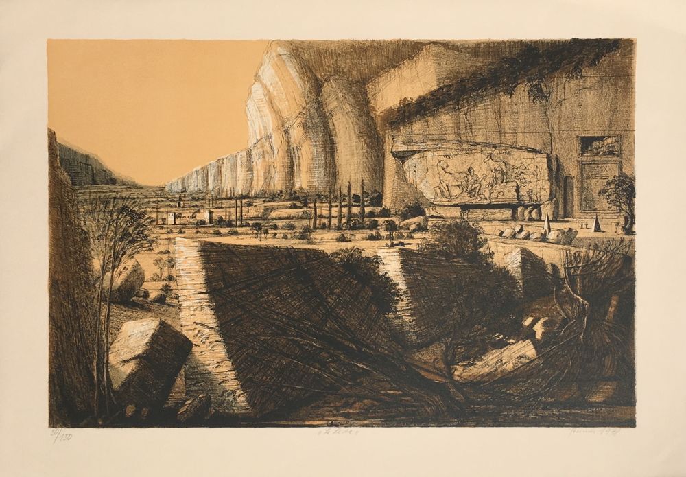 Ivan Theimer Gesigneerde Lithografie Le Lèze IV (La Roche Saint Secret) 1978