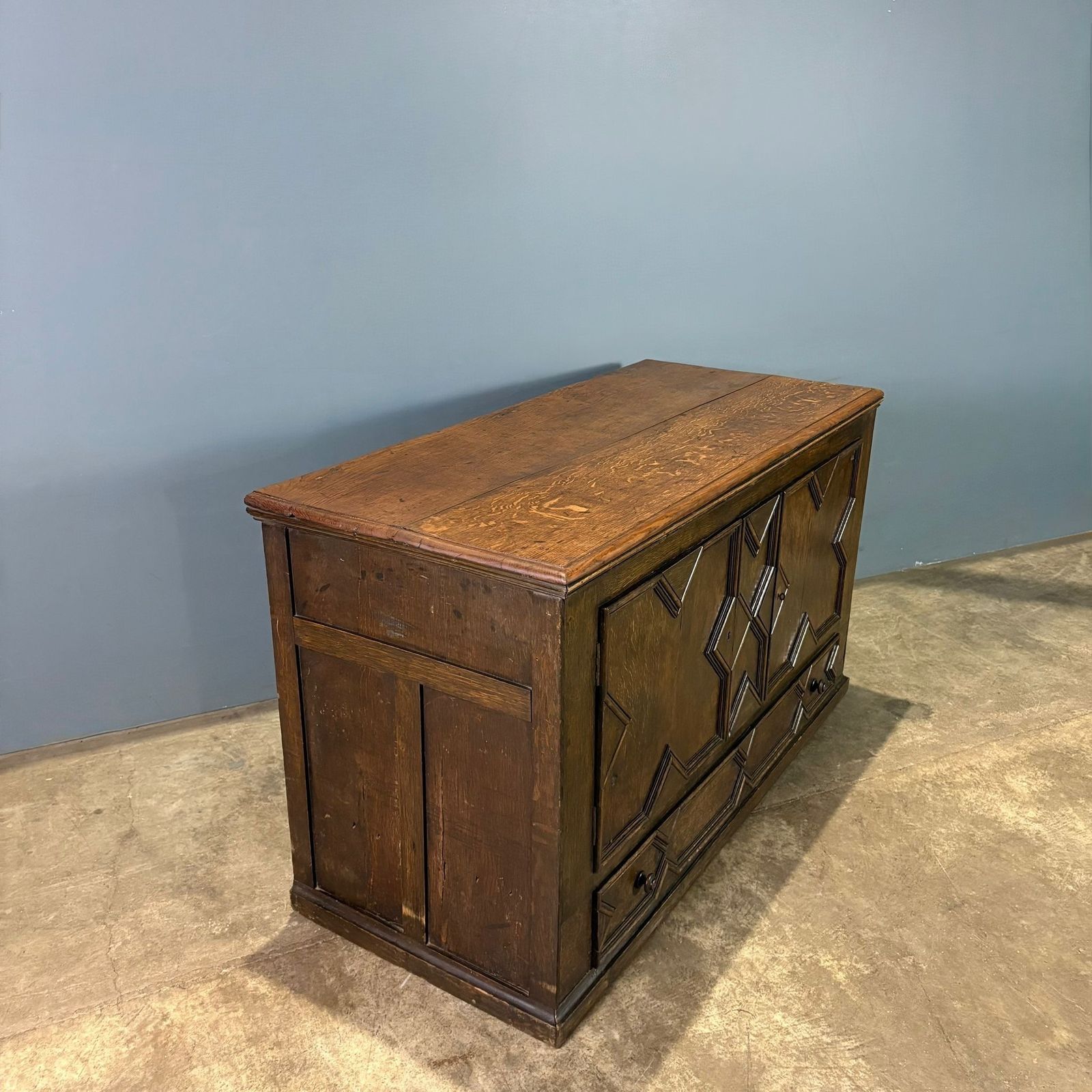 Antique Carved Oak Geometric Blanket Box/Chest Coffer Regency photo 495.0