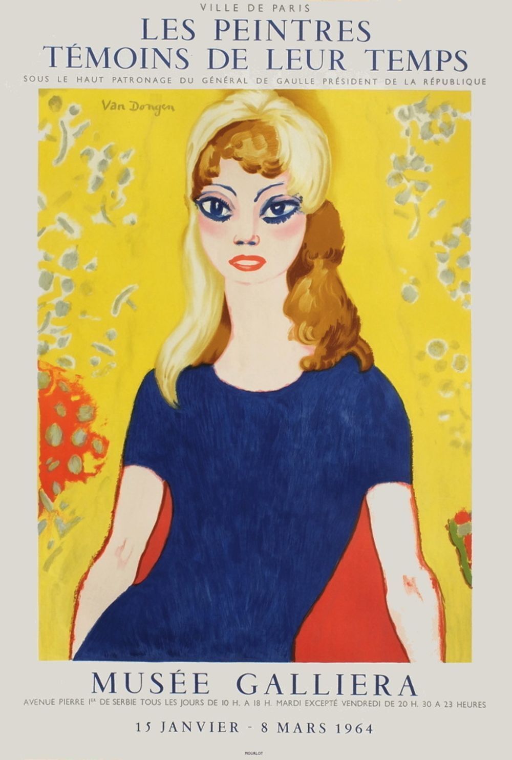 Kees Van Dongen Poster Expo 64 Musée Galliéra Brigitte Bardot