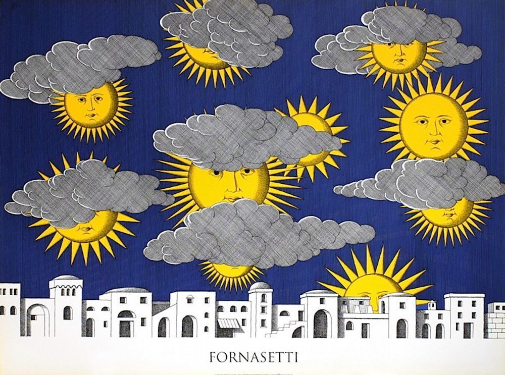 Sérigraphie Piero Fornasetti Sole Di Capri 1993