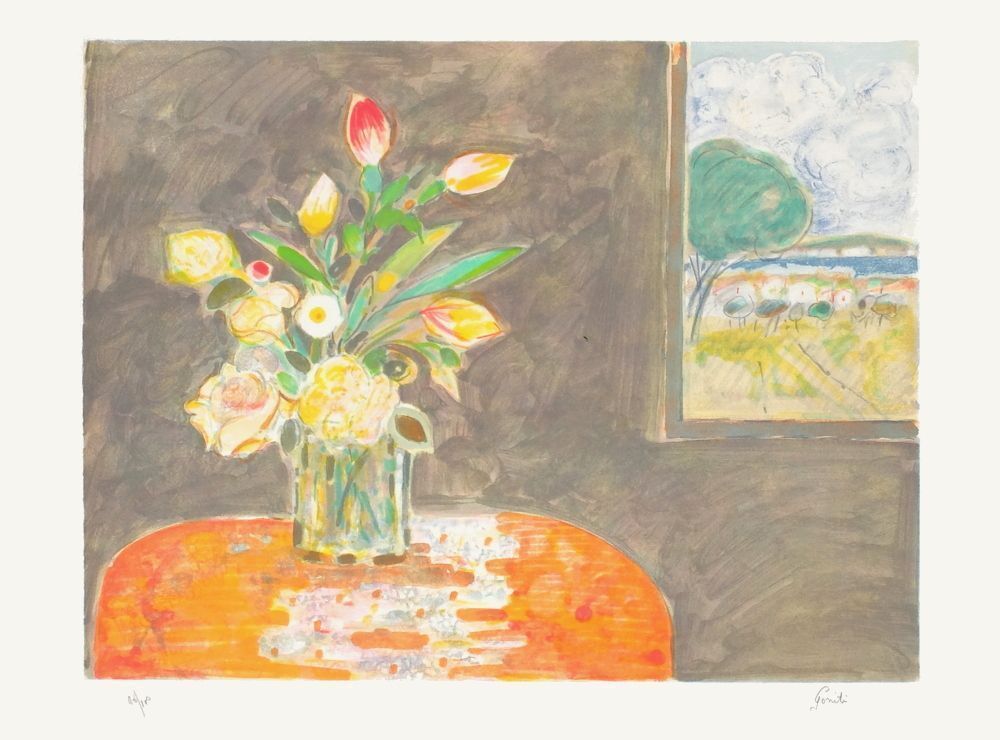 Gilles Gorriti Gesigneerde Lithografie Bouquet D'été