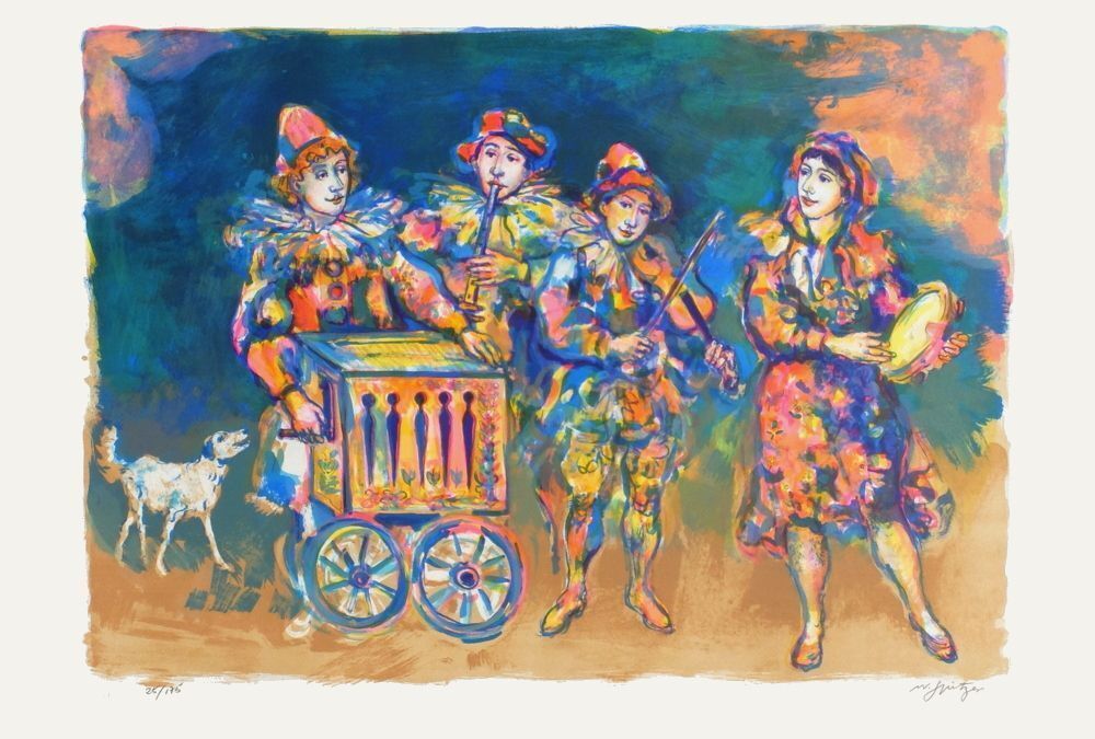 Walter Spitzer Signed Lithograph Les Jeunes Musiciens 1985