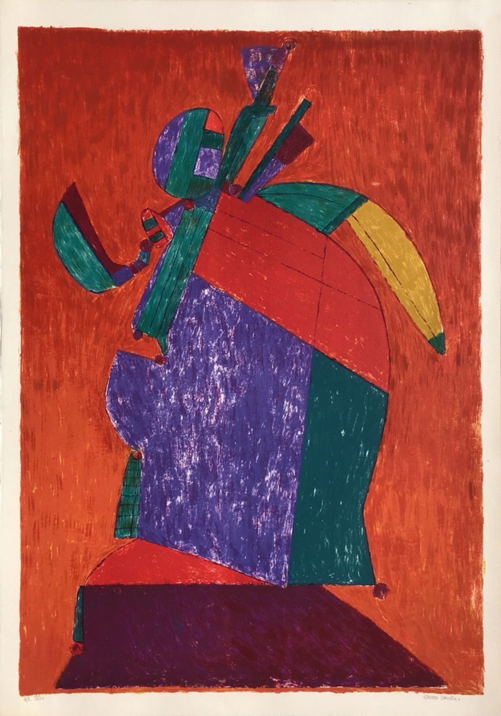 Lithographie signée Pierre Courtin, Forestière Dodue, 1974