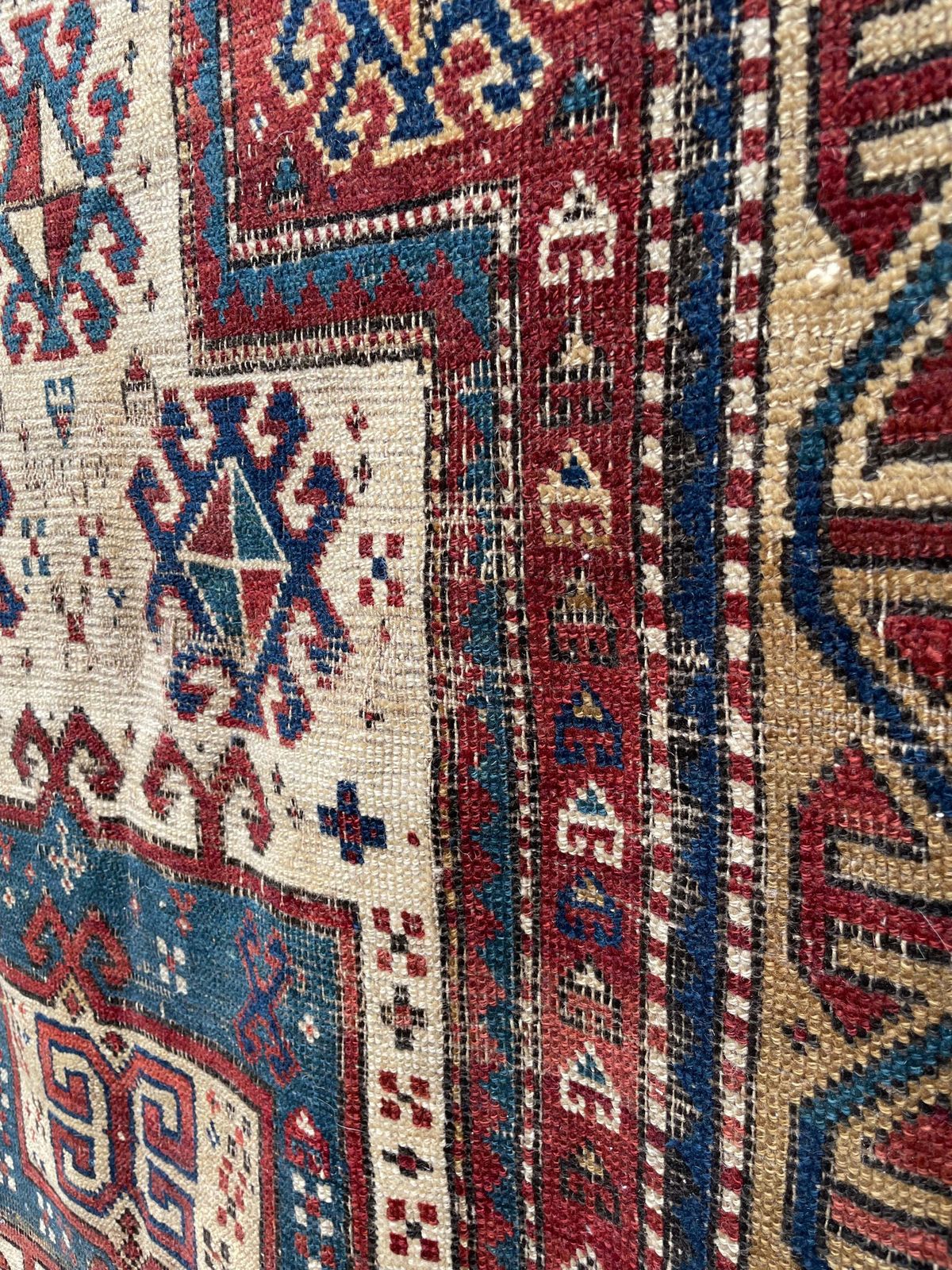 Antique Caucasian Kazak Prayer Rug photo Textiles