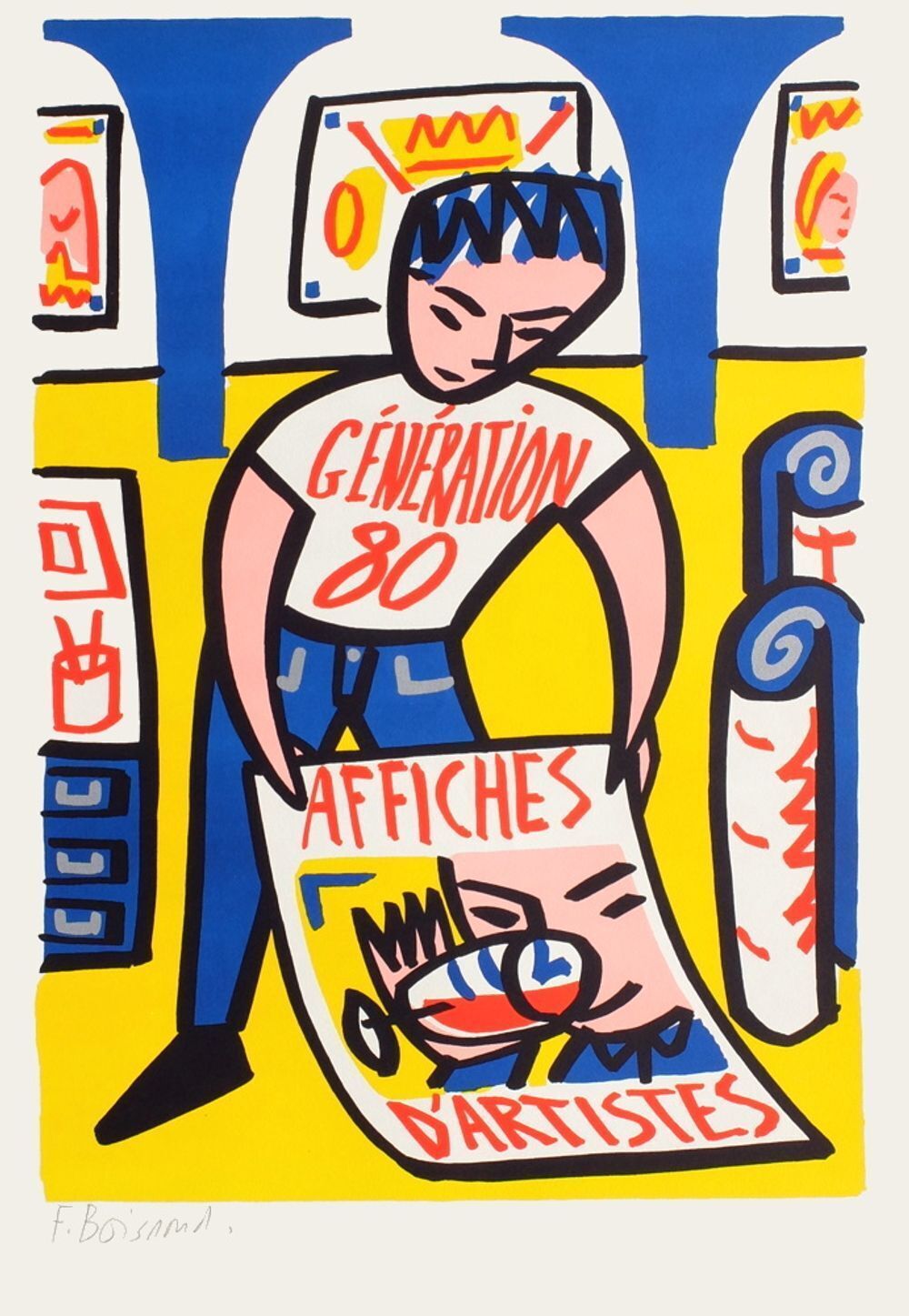 François Boisrond Gesigneerde Zeefdruk Affiches D'artistes 1985