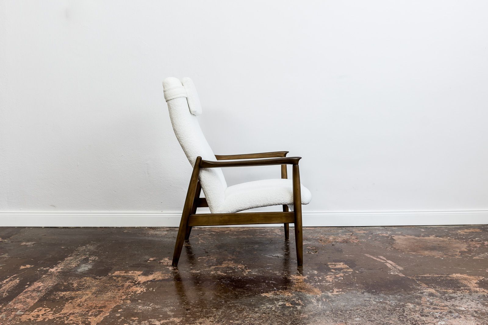 Mid Century Modern High Back Armchair By Edmund Homa, Gfm, Poland, 1960's photo for sale