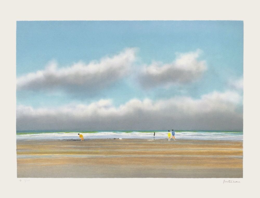 Pierre Doutreleau Signed Lithograph Plage Du Miramar à Biarritz 1990