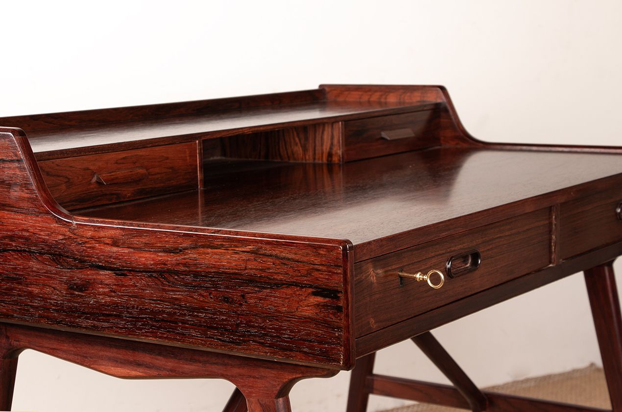 photo furniture Danish Rosewood Desk, Model 56 By Arne Wahl Iversen For Vinde Mobelfabrik 1960.