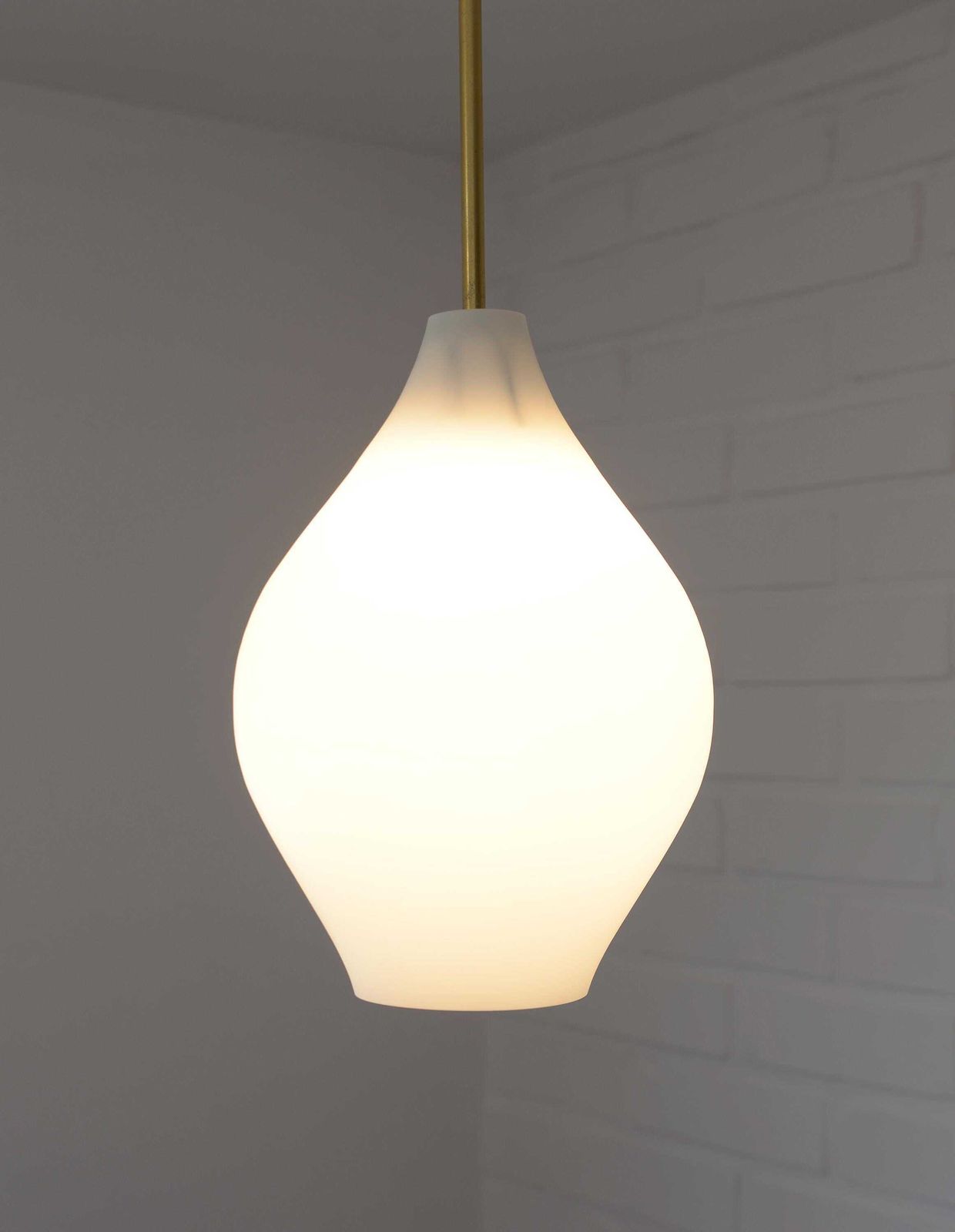 Vintage Milk Glass Pendant Lamp: Mid Century Modern Scandinavian Lighting photo vinterior
