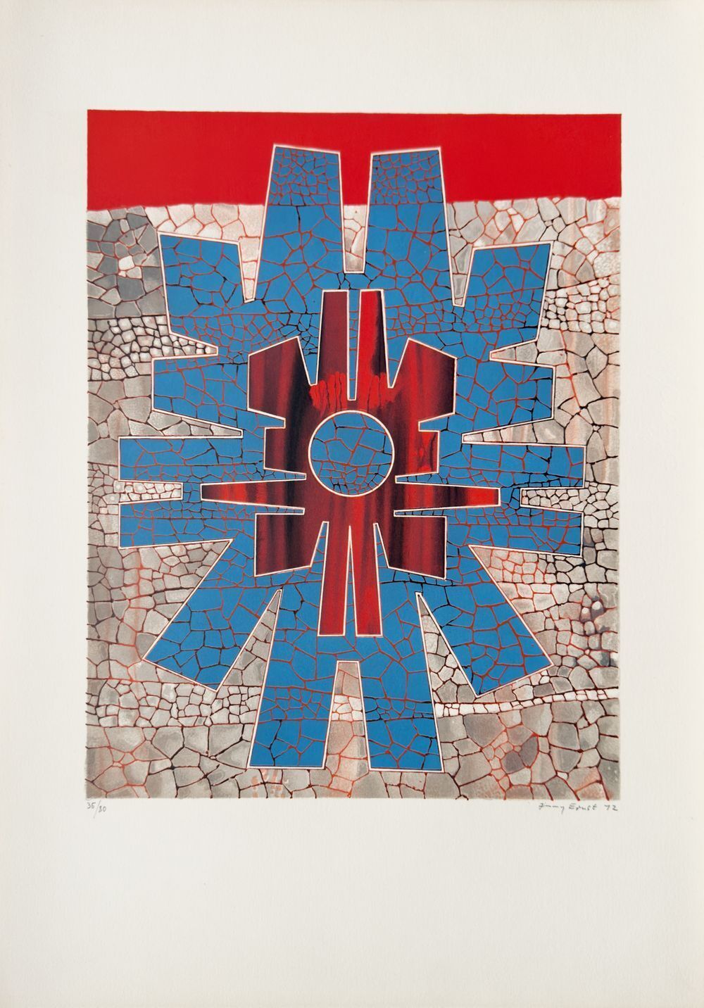 Lithographie signée Jimmy Ernst, Composition abstraite I, 1972