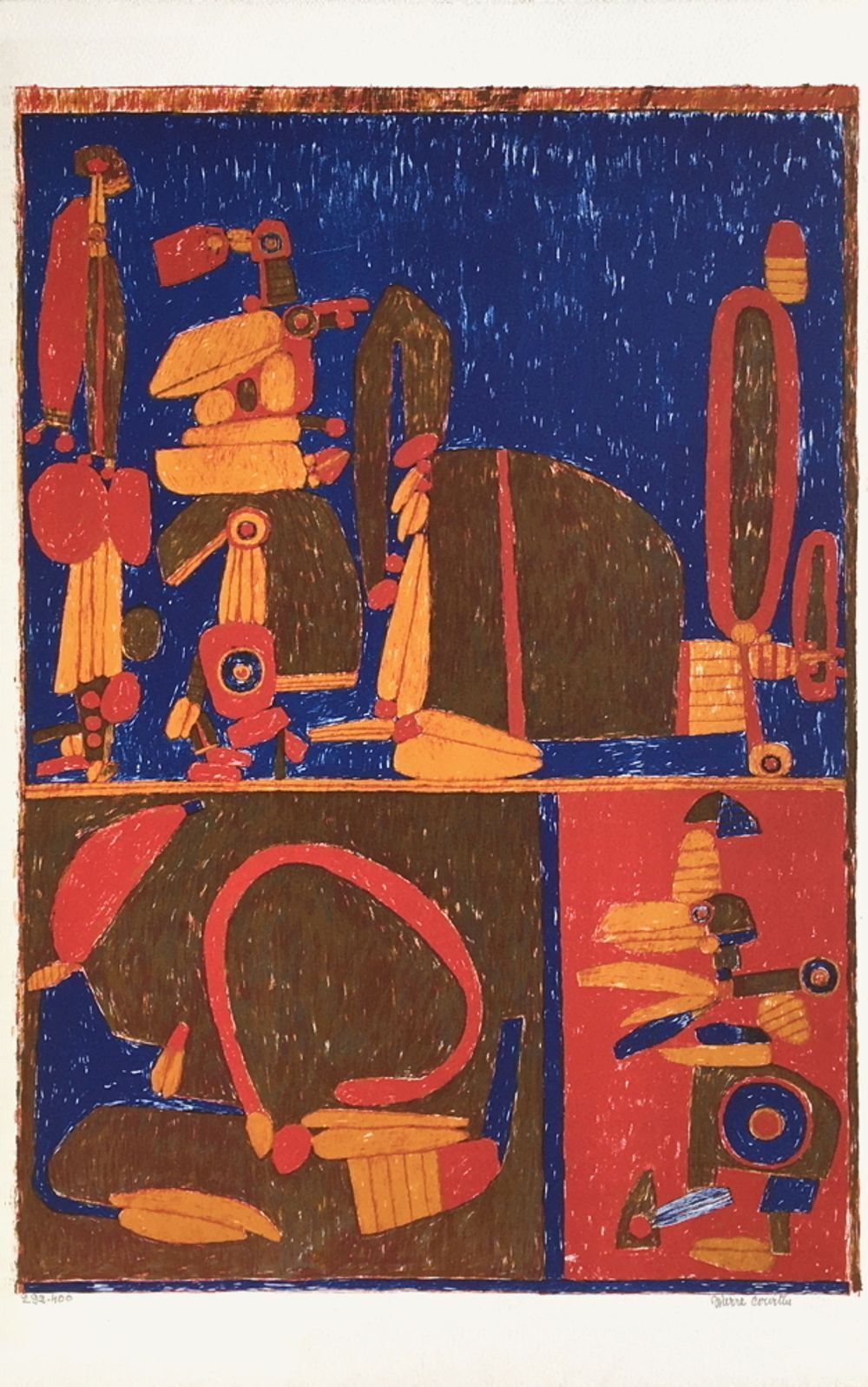 Pierre Courtin Gesigneerde Lithografie Affiche Cnac II 1970