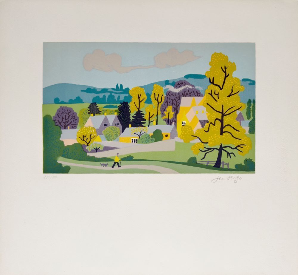 Jean Hugo Gesigneerde Lithografie Le Village 1966