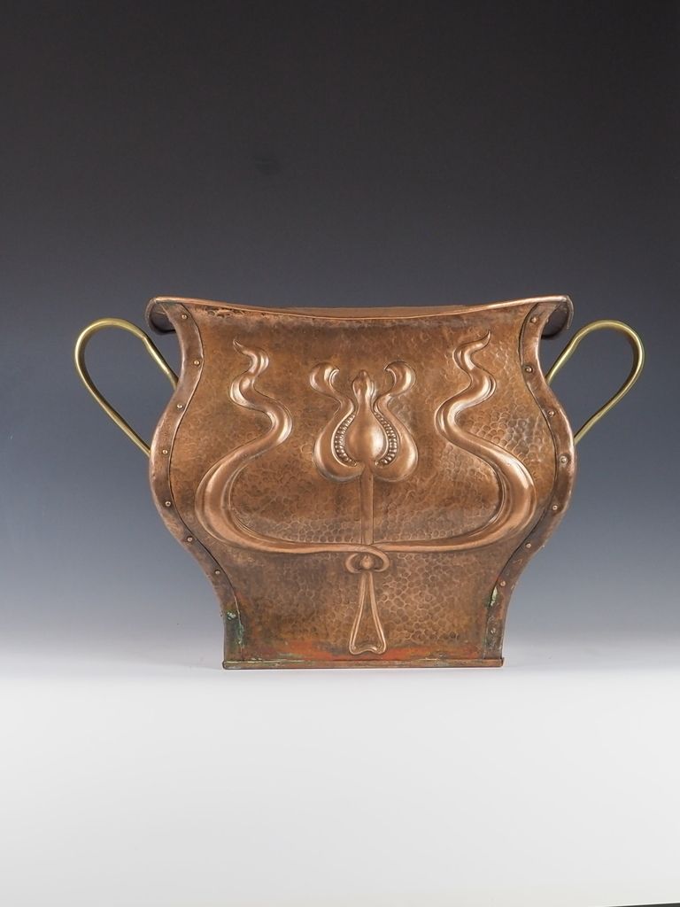 Art Nouveau Copper Planter / Jardinere / Fireside Bucket photo Home Decor