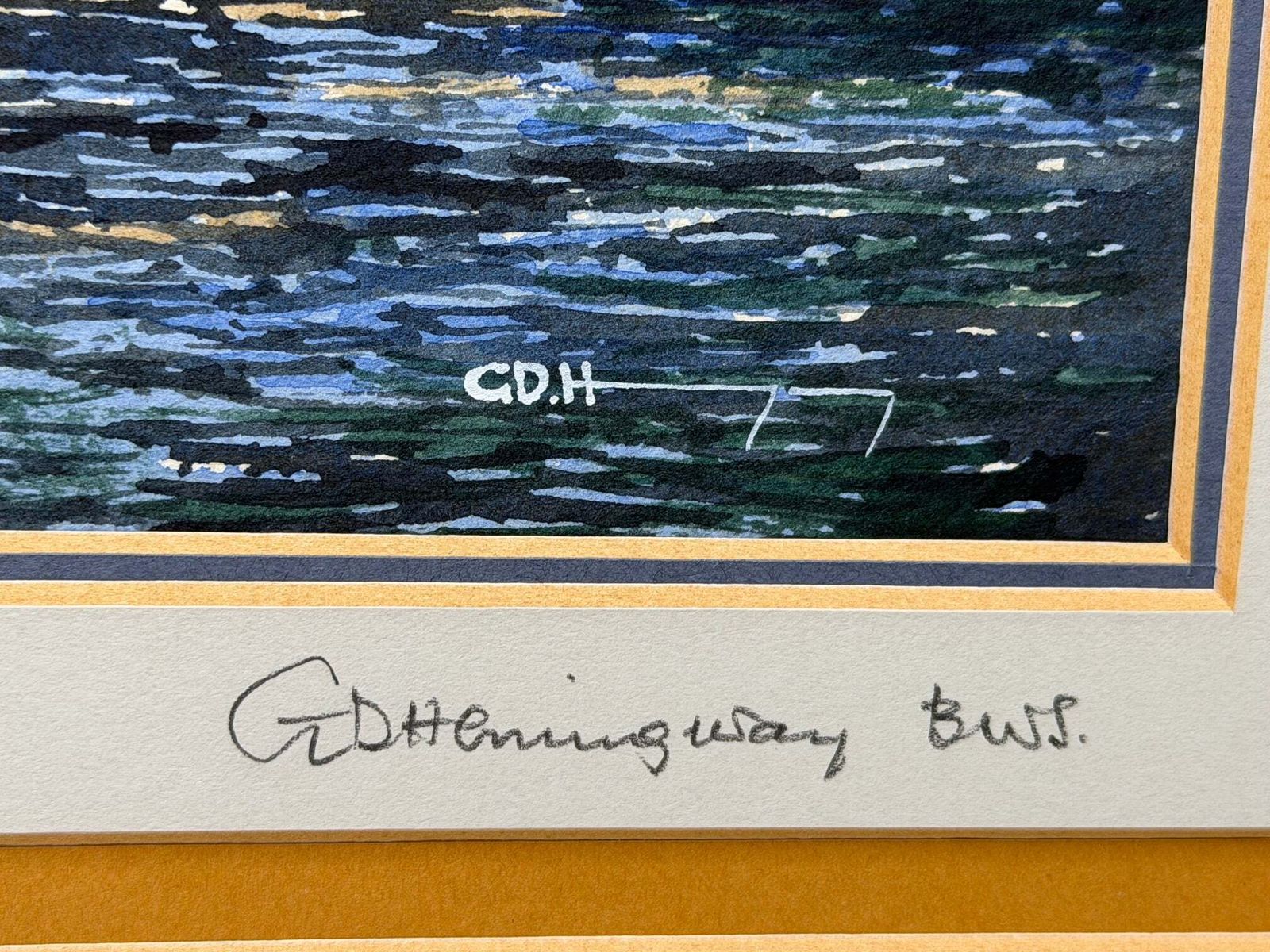 photo for sale Vintage schilderij van het Sydney Opera House, gesigneerd door G. Douglas Hemingway, gedateerd 1977