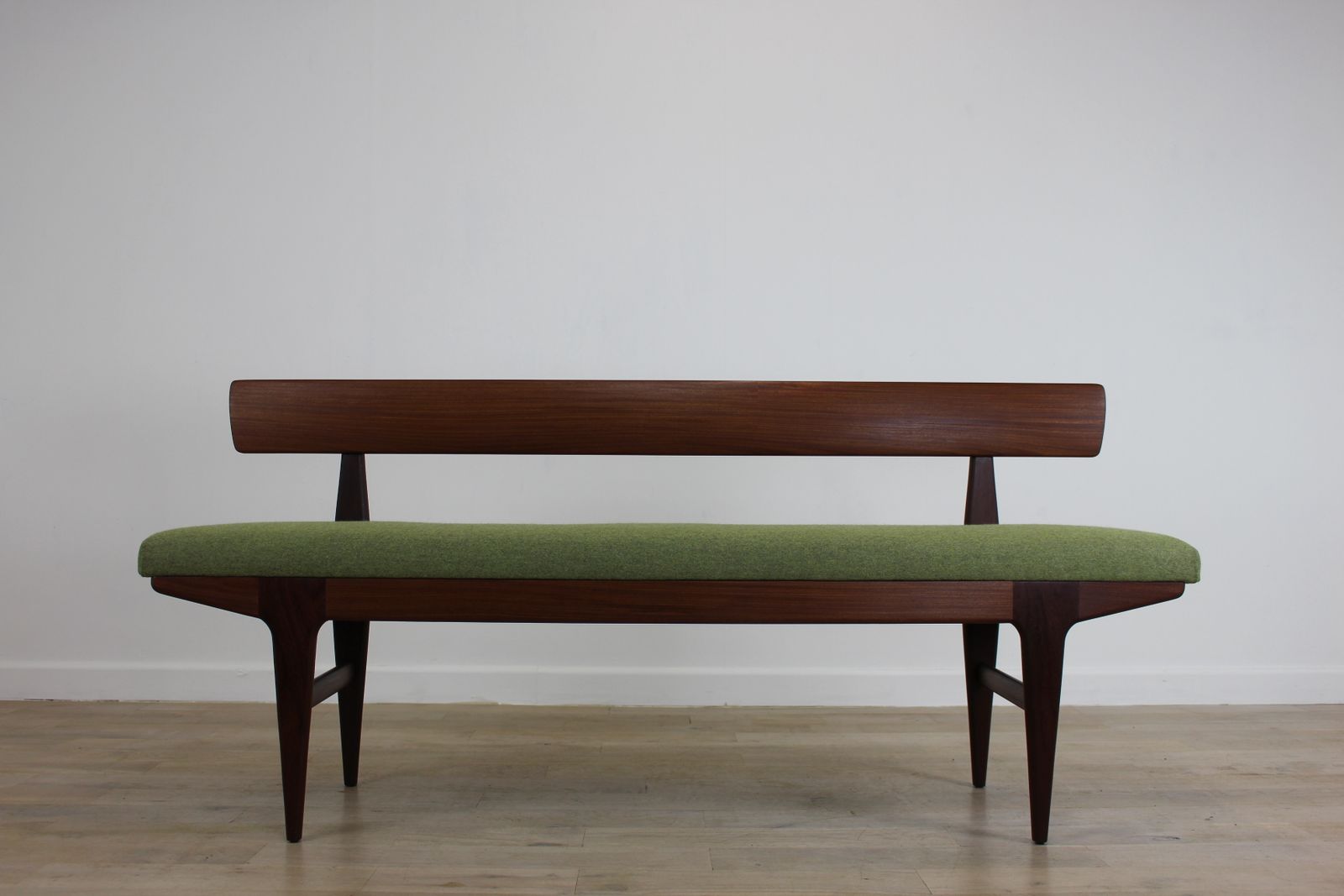 A Younger Afrormosia Teak Bench Designed By John Herbert photo for sale