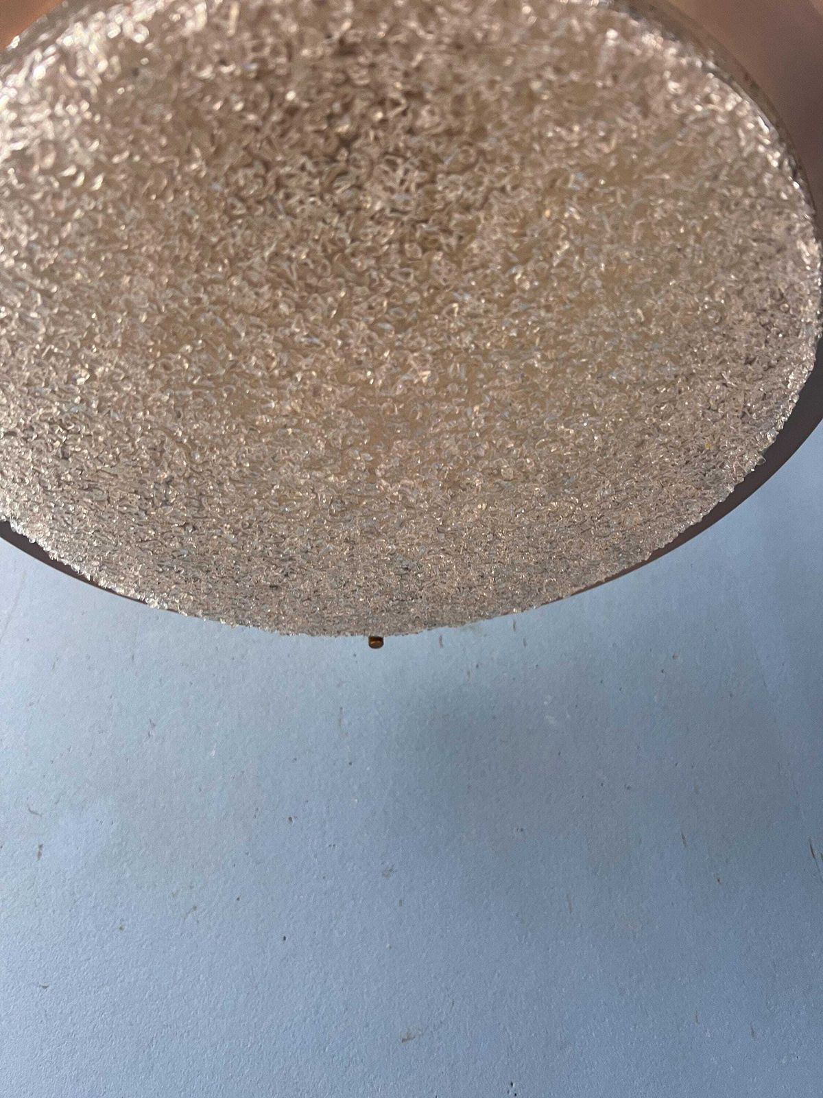 Lighting Mid Century Brushed Aluminium Crystal Glass Pendant Light photo