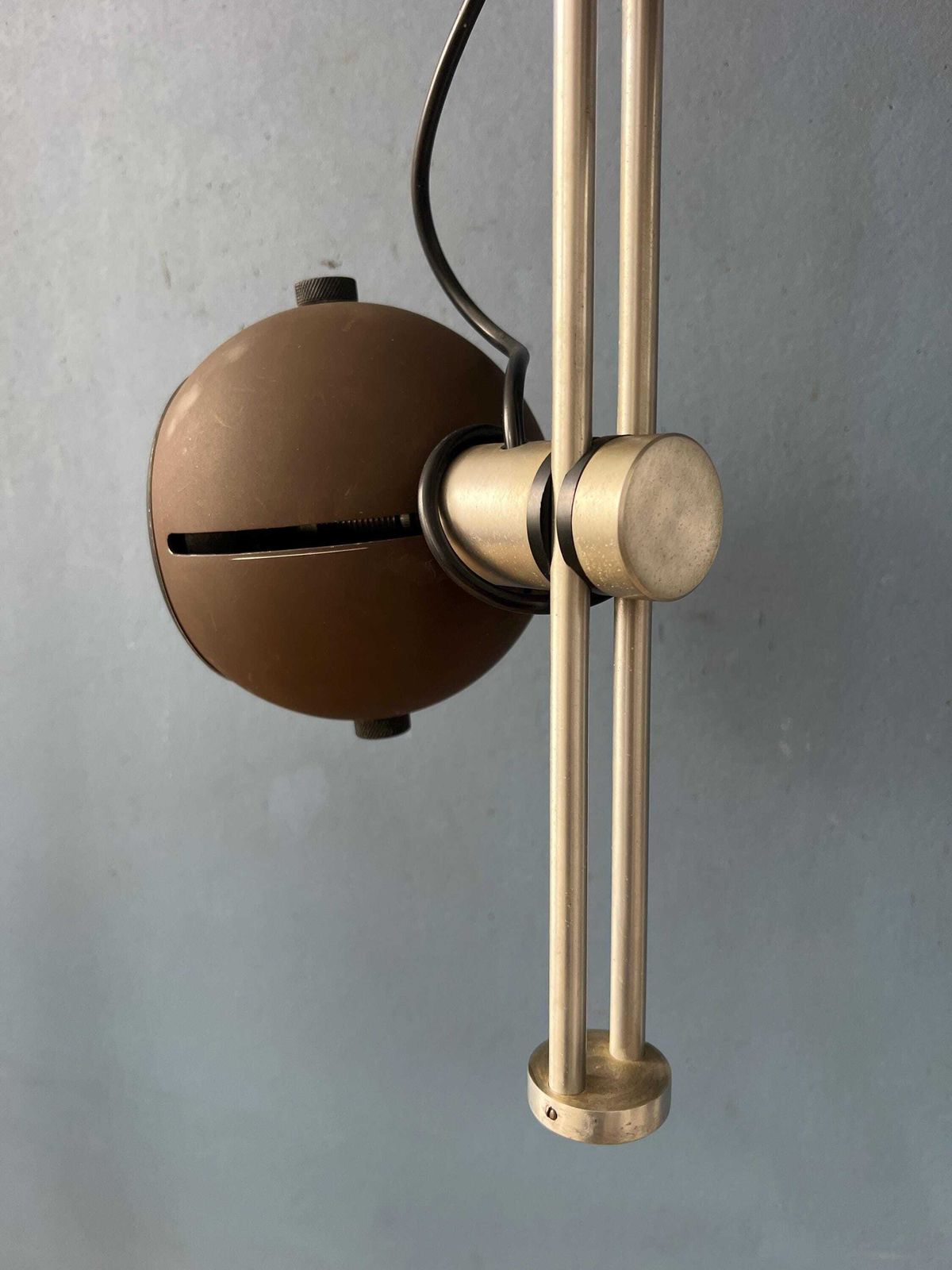 photo for sale Bruine Plafondlamp | Space Age Armatuur | Vintage Eyeball Lamp