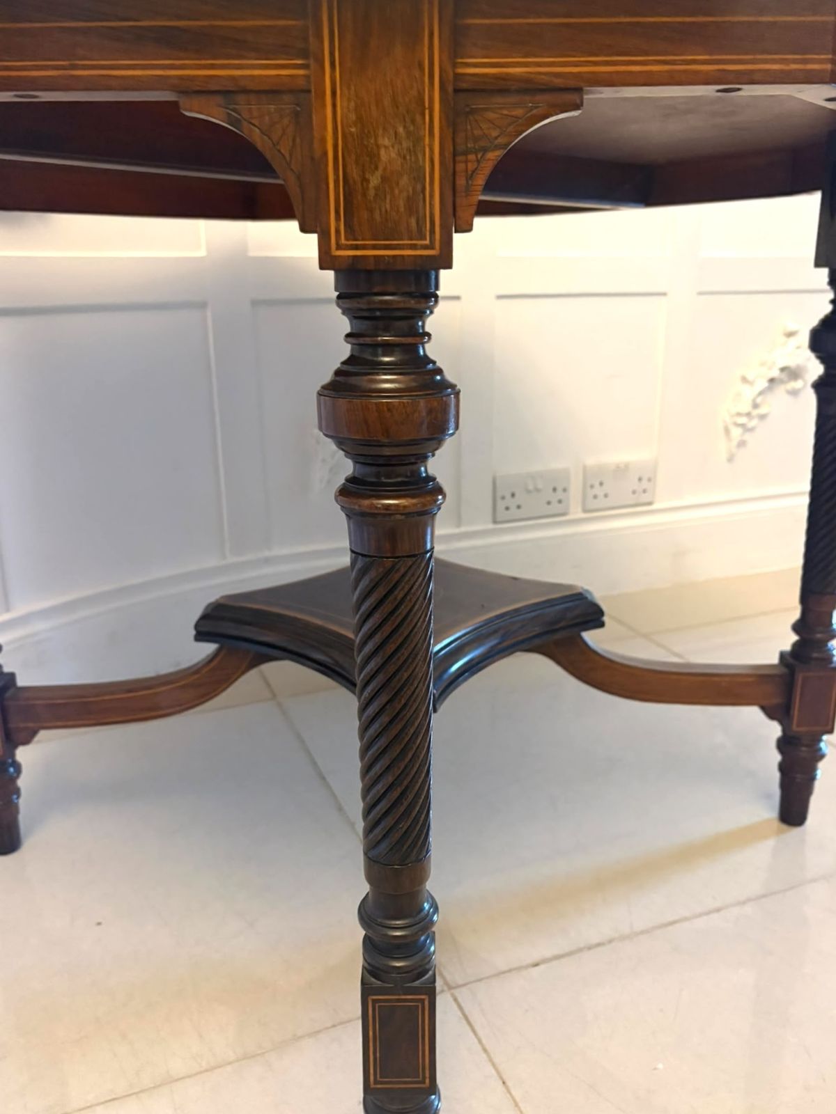 Antique 19th Century Rosewood Marquetry Inlaid Octagonal Centre Table photo Furniture