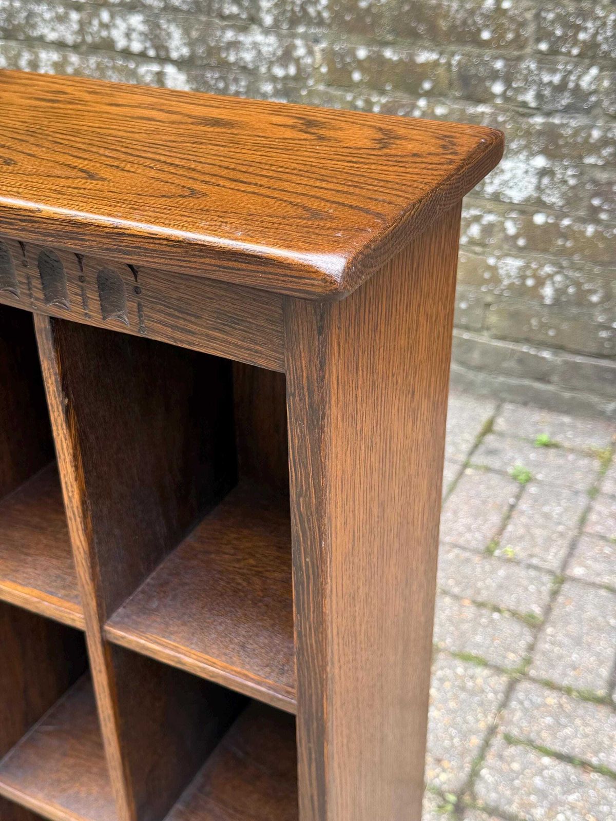 photo furniture Vintage Solid Oak Display Shelf Bookcase By Webber Furniture England   Webber Furniture, Made In England