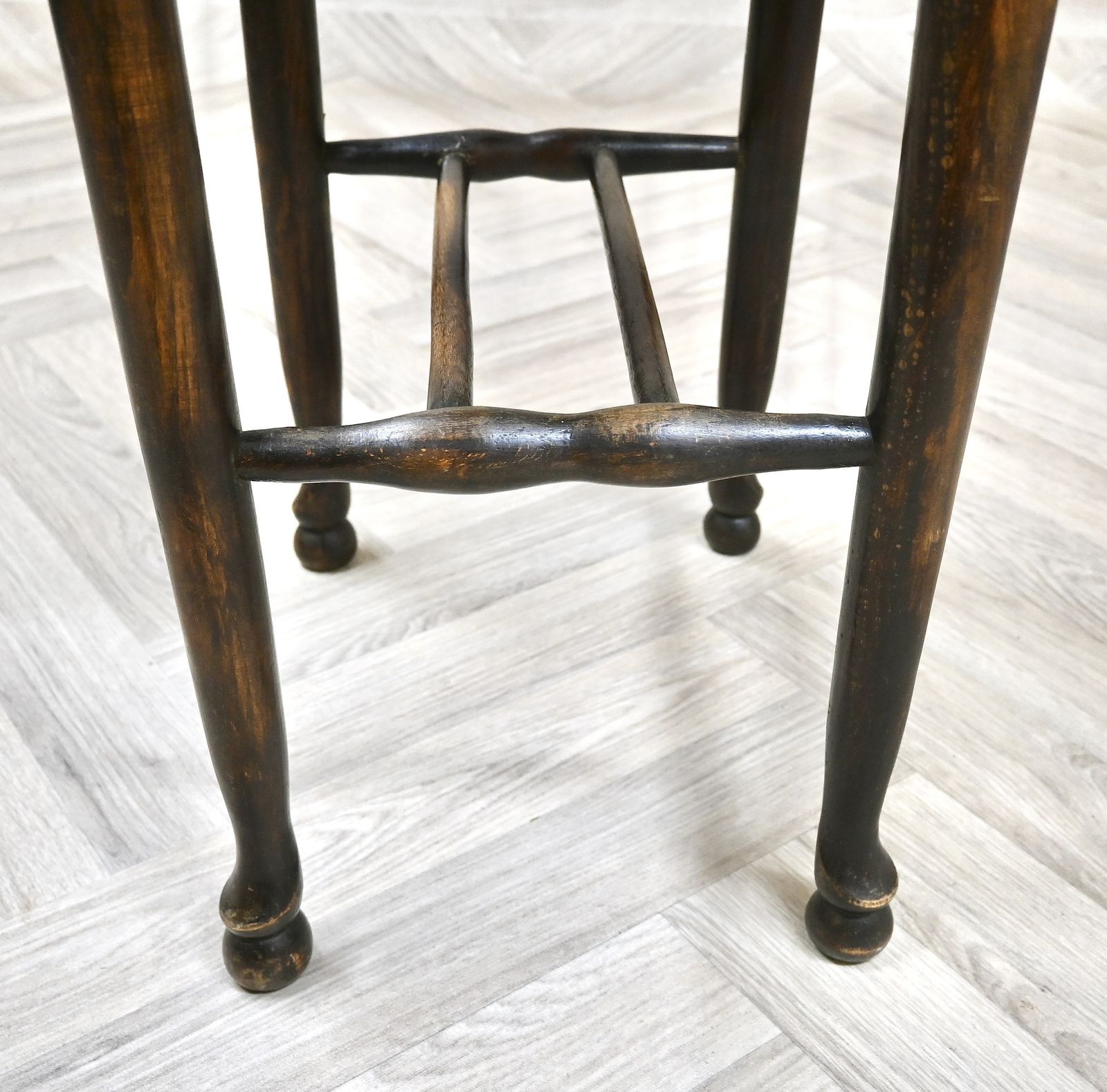 Tall Antique Rush Seated Stool photo 165.0