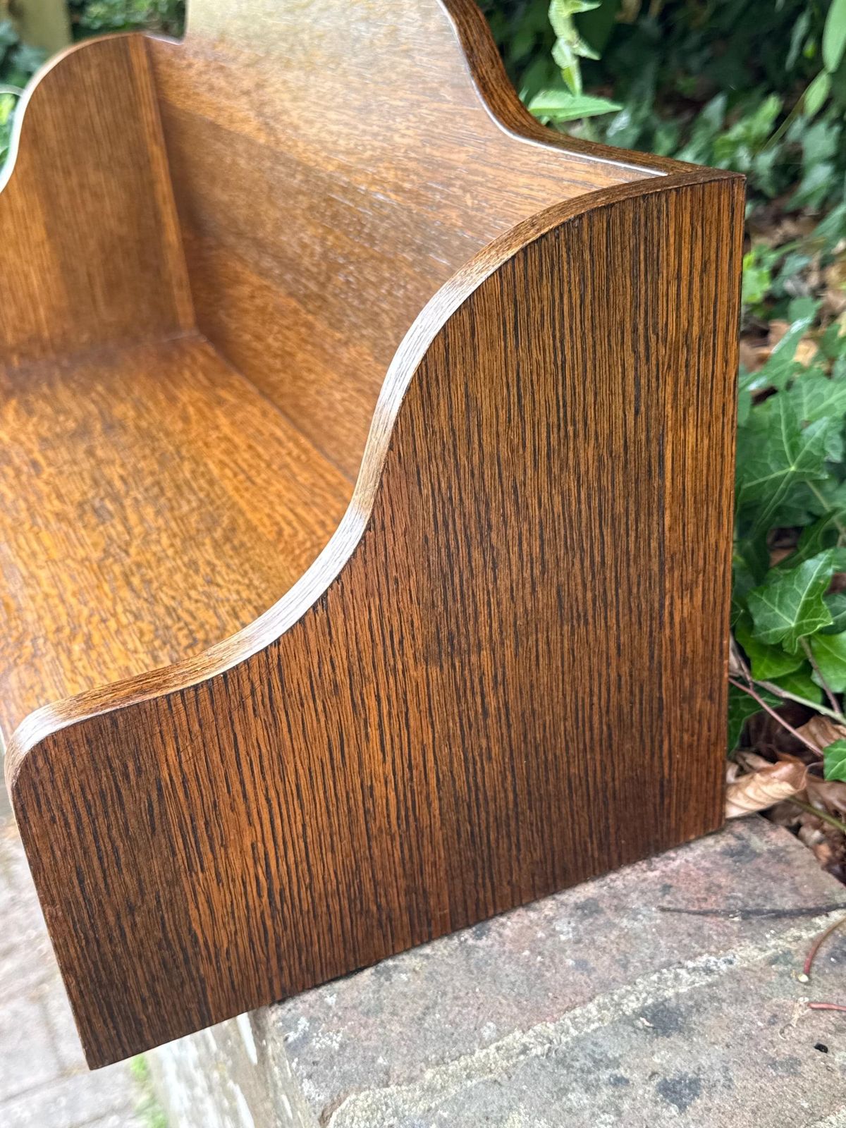 Vintage Oak Book Trough Bookstand Bookshelf Shelf Rustic Country Storage photo buy