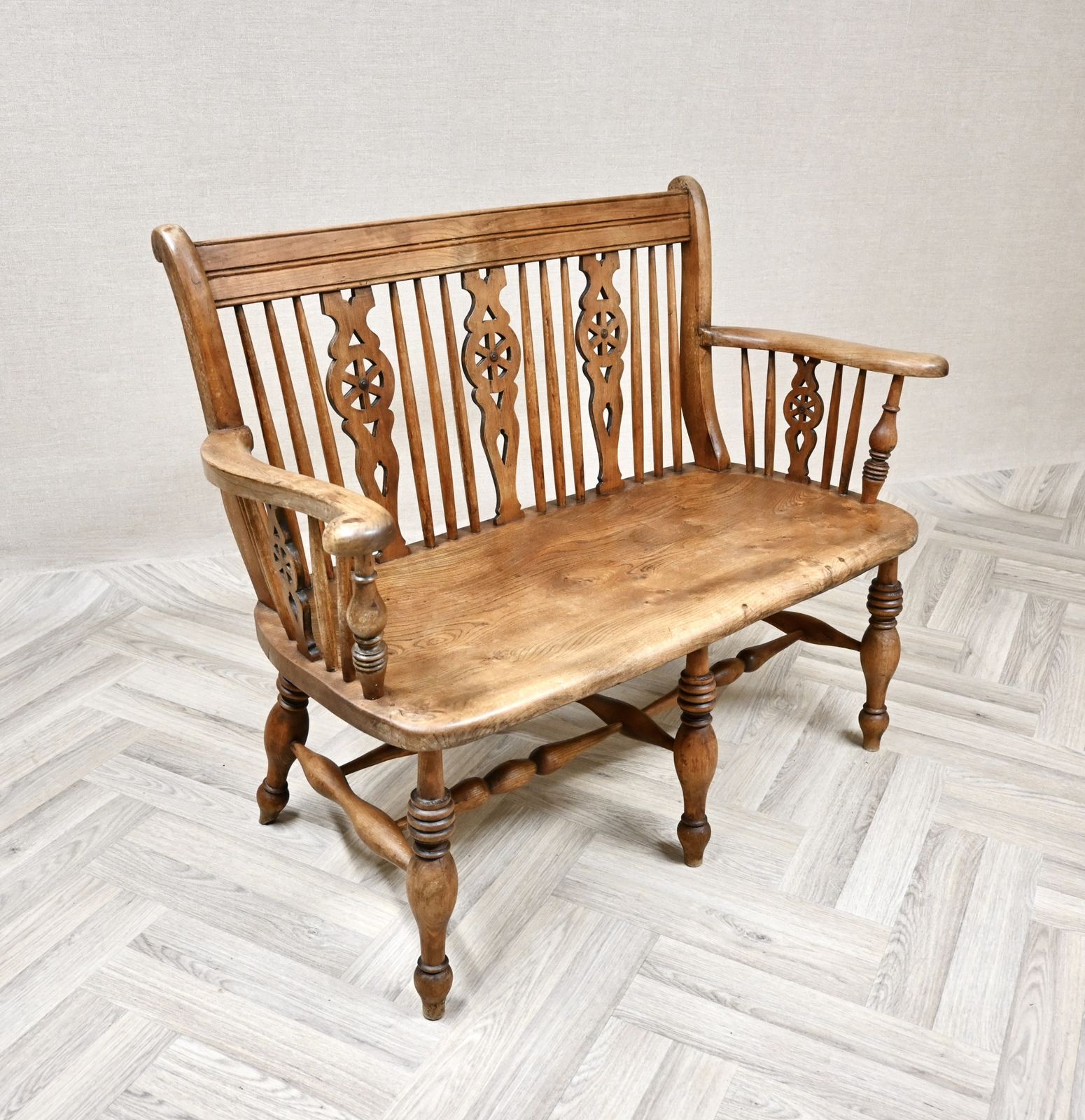Antique Bench Settle, 1800s, Beech