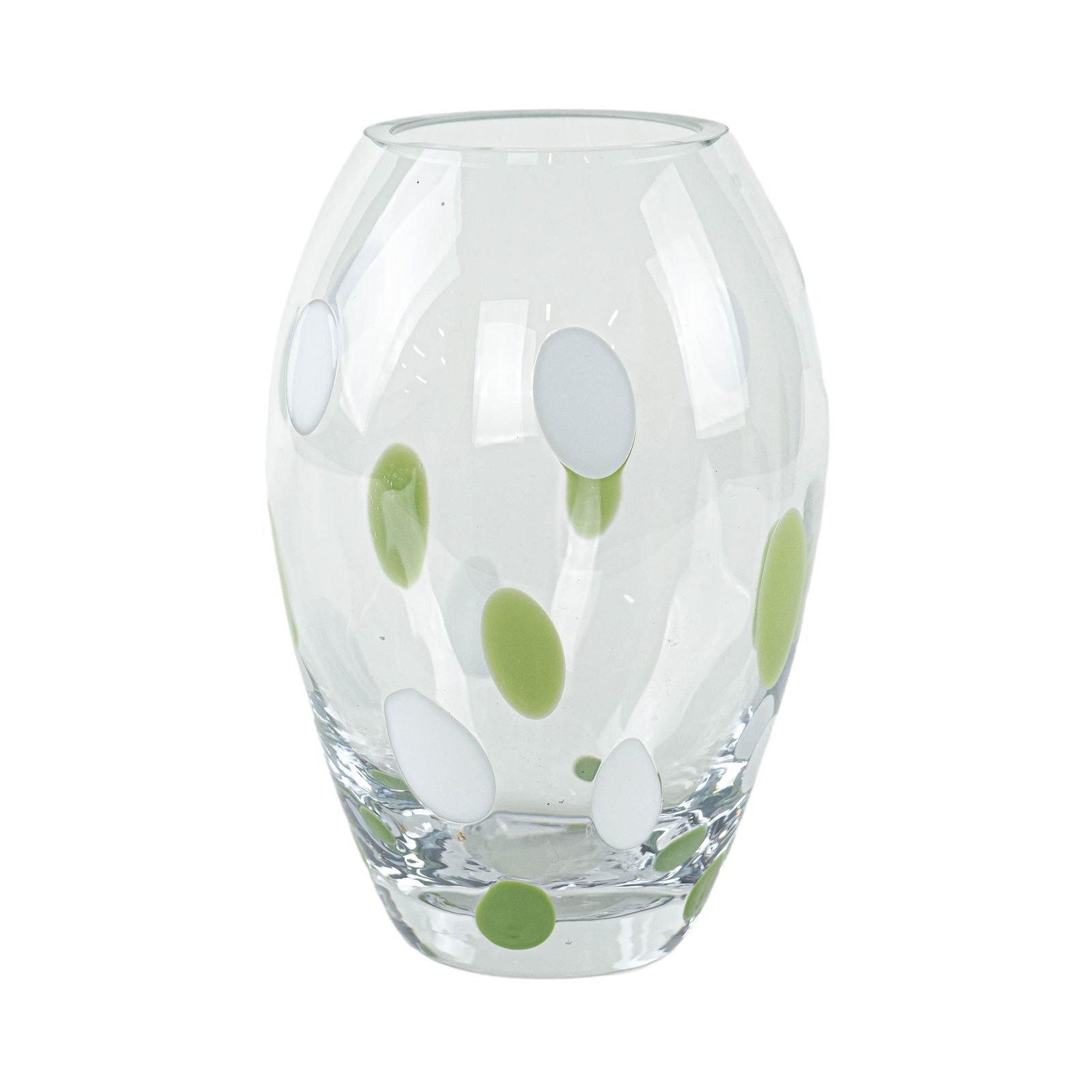 Polka Dot Glass Vase, Danish Design, 1970s, Made In Denmark