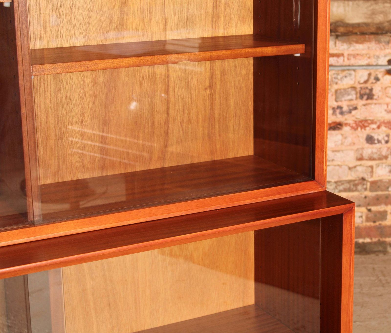 Mid Century Glazed Mahogany Bookcase By Herbert E Gibbs, Circa 1970s photo vinterior