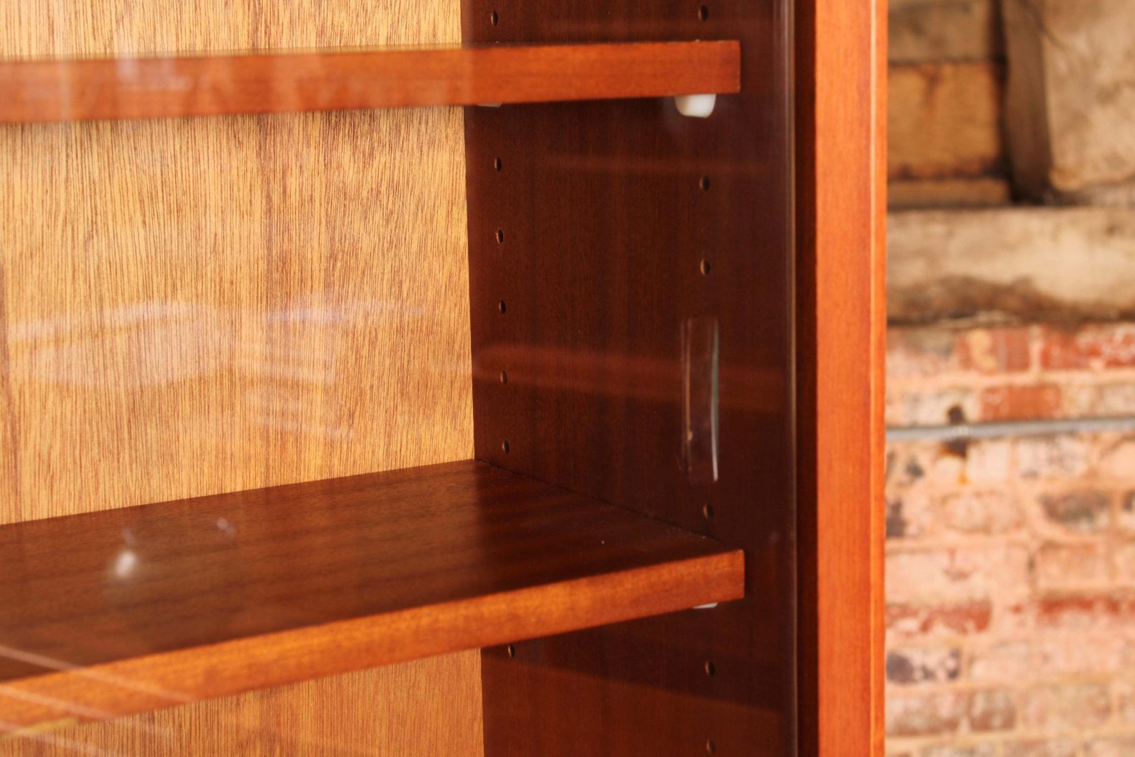 Mid Century Glazed Mahogany Bookcase By Herbert E Gibbs, Circa 1970s photo vintage