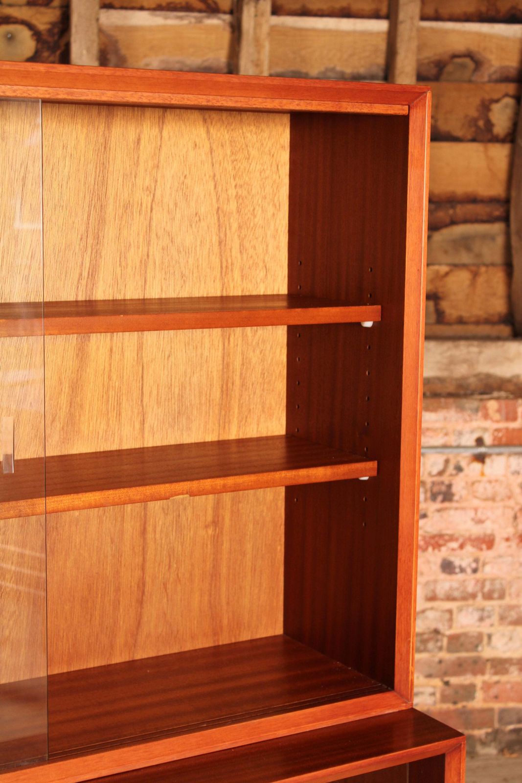 photo furniture Mid Century Glazed Mahogany Bookcase By Herbert E Gibbs, Circa 1970s