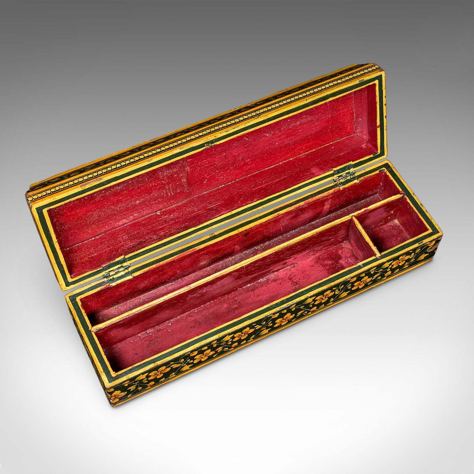 Antique Calligrapher's Quill Box, Austrian, Hand Painted, Pen Case, Edwardian photo vintage