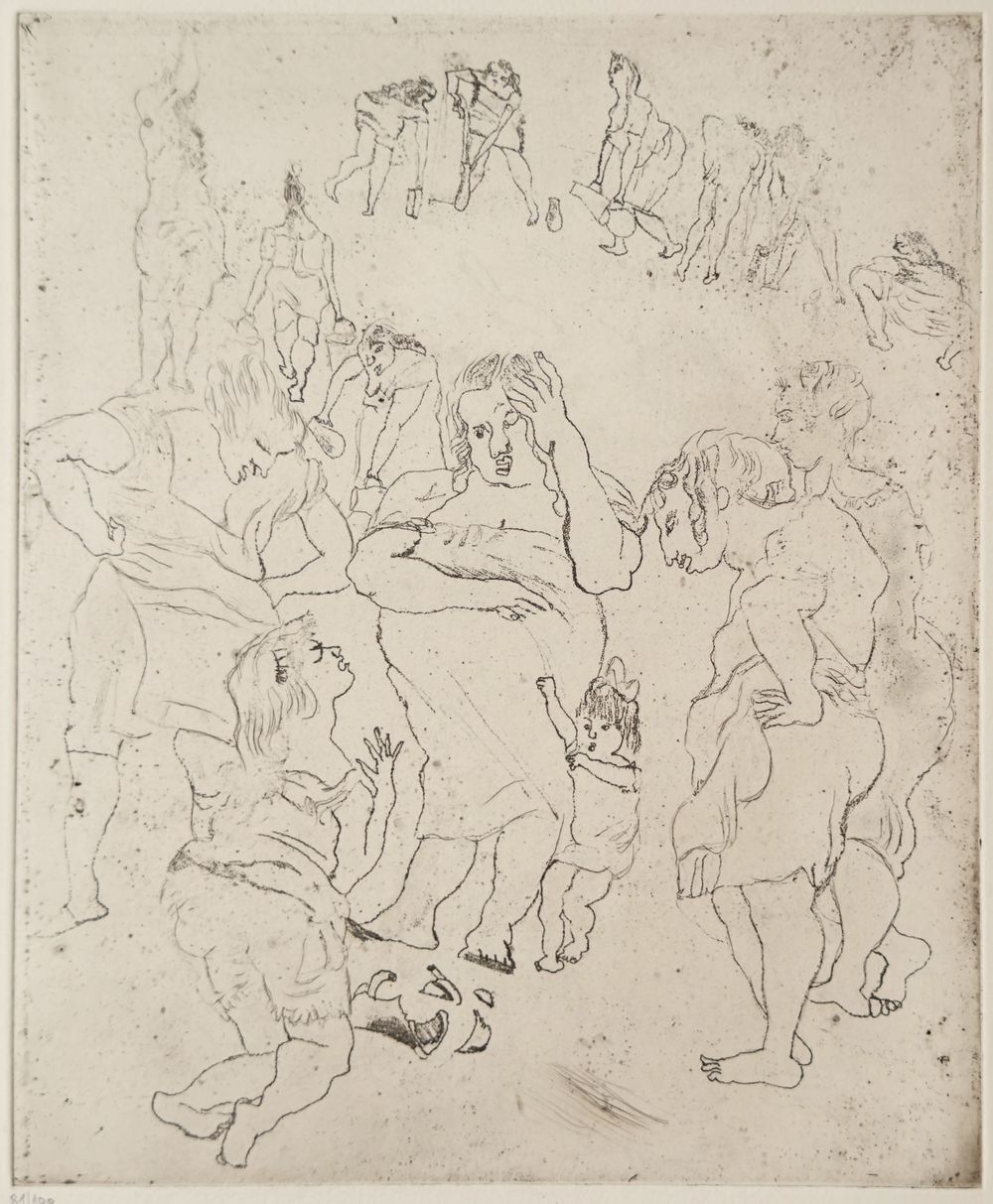 Eau-forte Jules Pascin La Cruche Cassée 1980 photo furniture