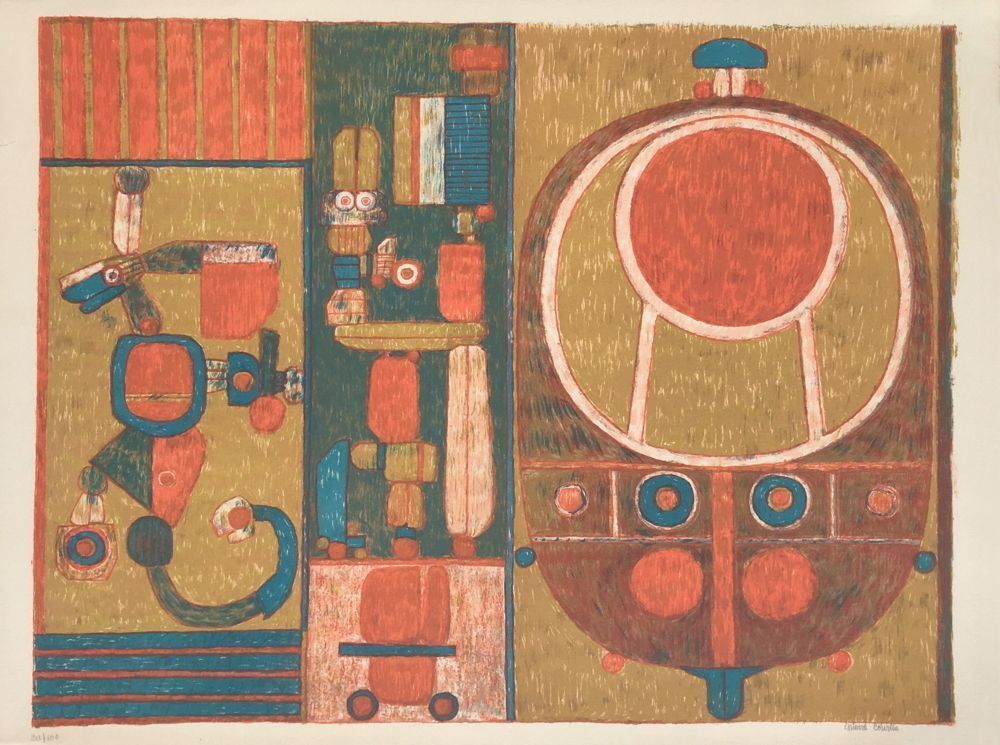 Pierre Courtin Signed Lithograph La Vérité Cruelle D'un Ancien Jeu 1970