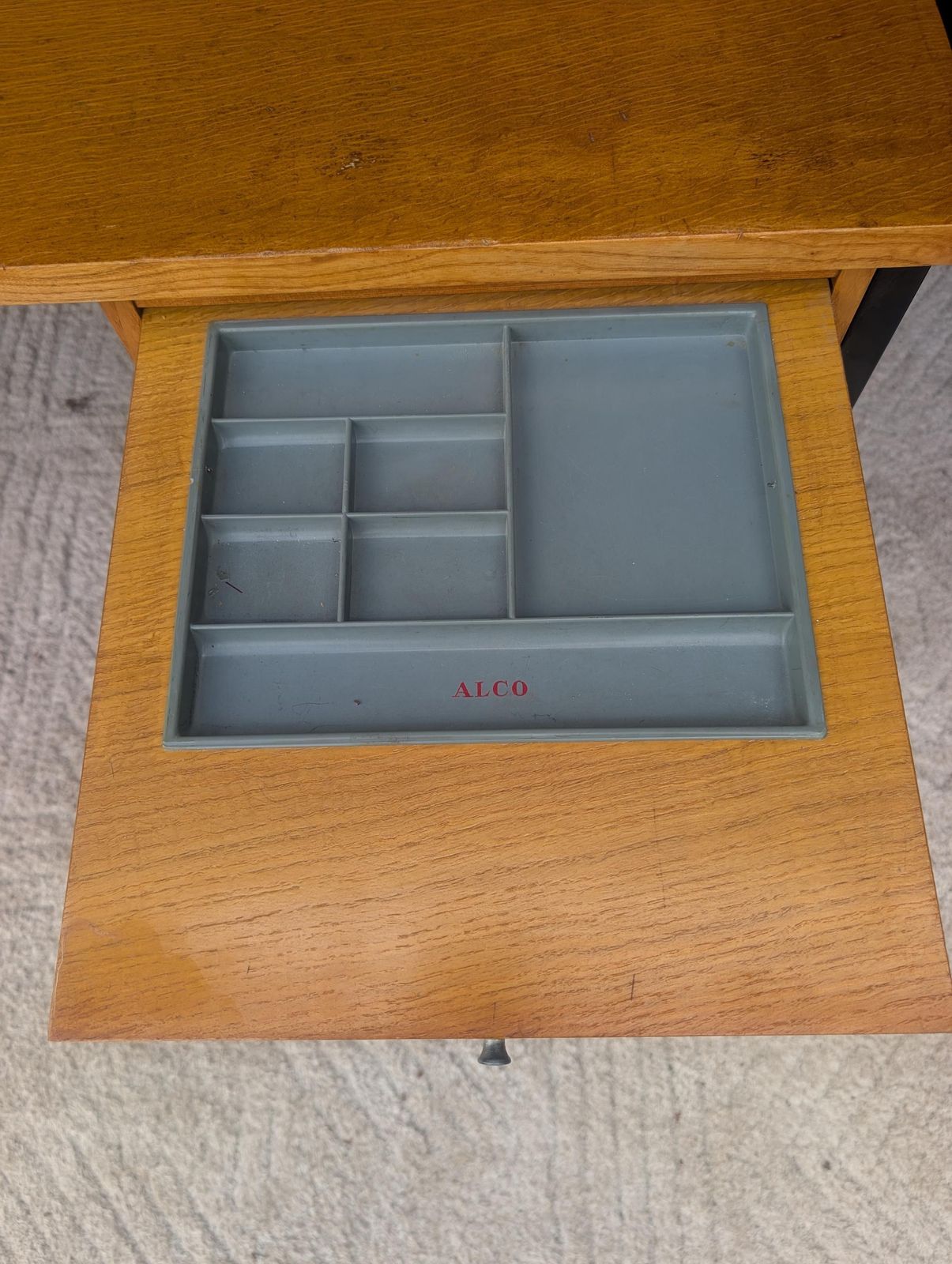 1970s Retro Teak Mid Century Office Desk By Alco photo vintage