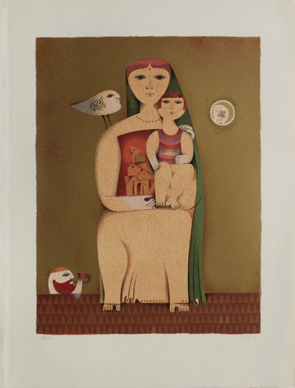 Lithographie signée de Samy Briss, La Romanichelle