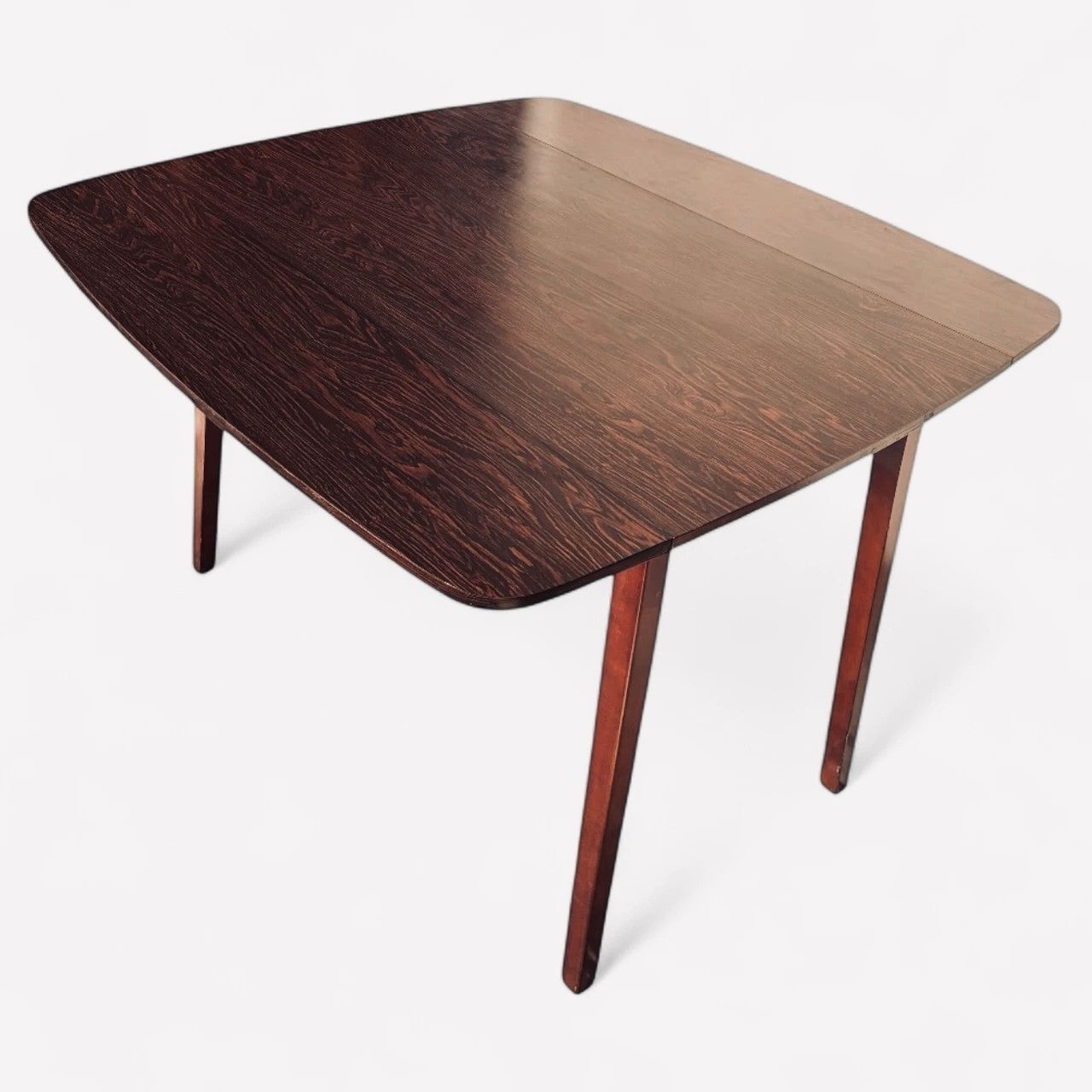 Mid Century Schreiber Rosewood Effect Formica Drop Leaf Dining Table photo vinterior