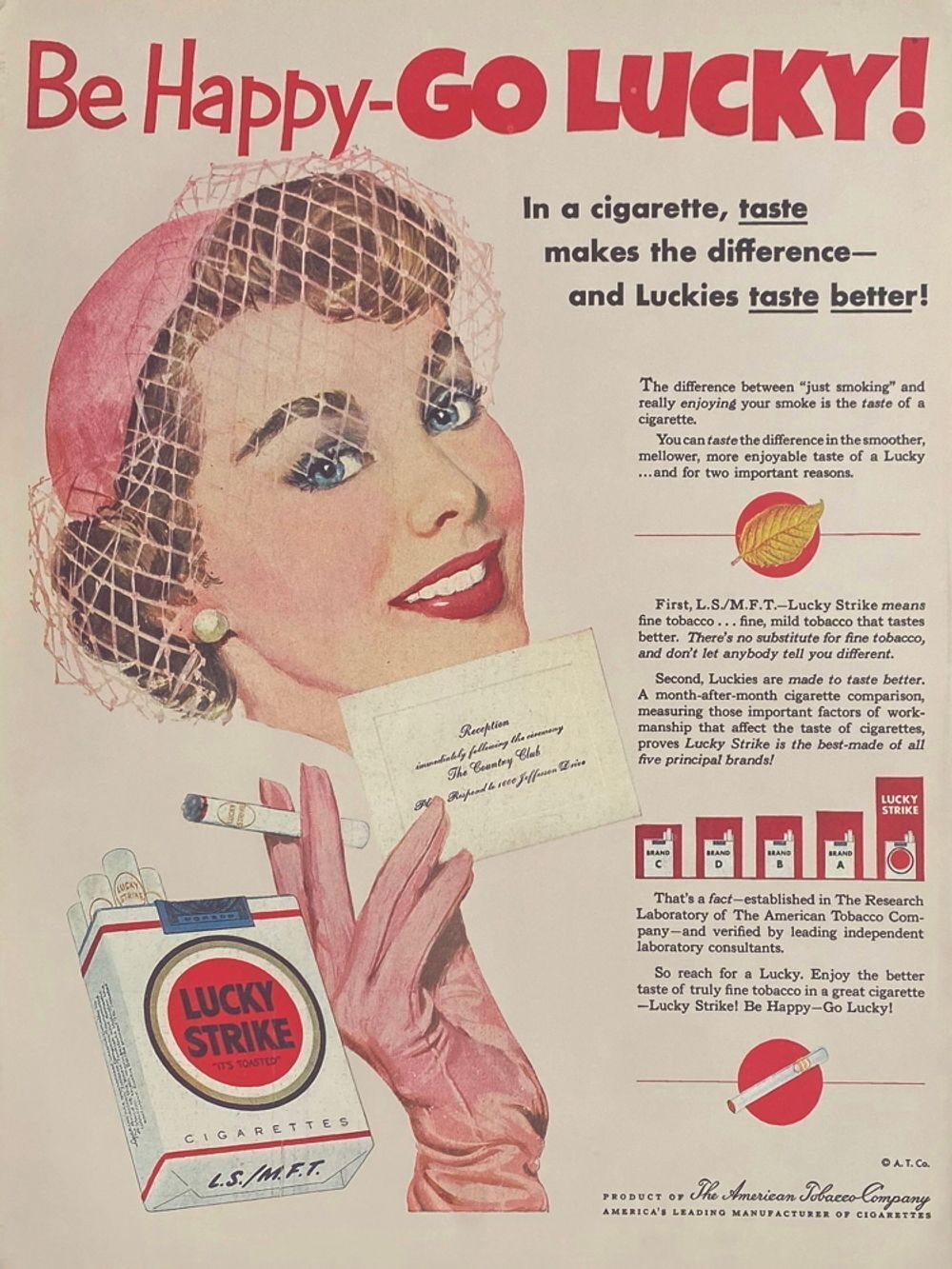 Collectif Publicite Screenprint Be Happy Go Lucky Lucky Strike Advertising I (Large) 1980
