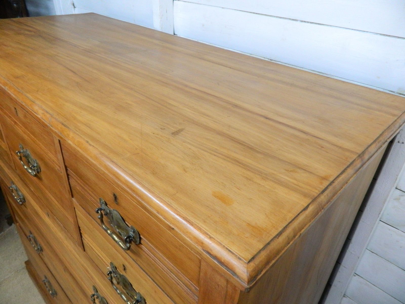 Edwardian Satin Walnut Large Chest Of Drawers photo Furniture