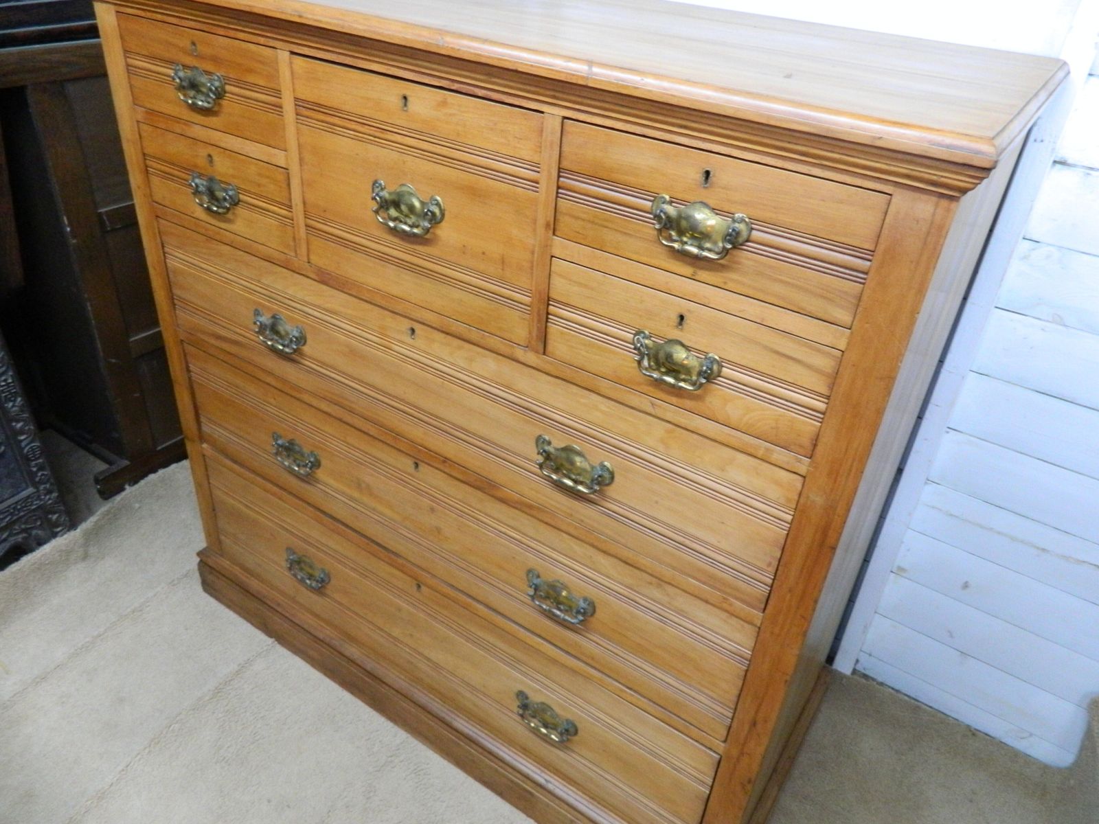photo buy Edwardian Satin Walnut Large Chest Of Drawers