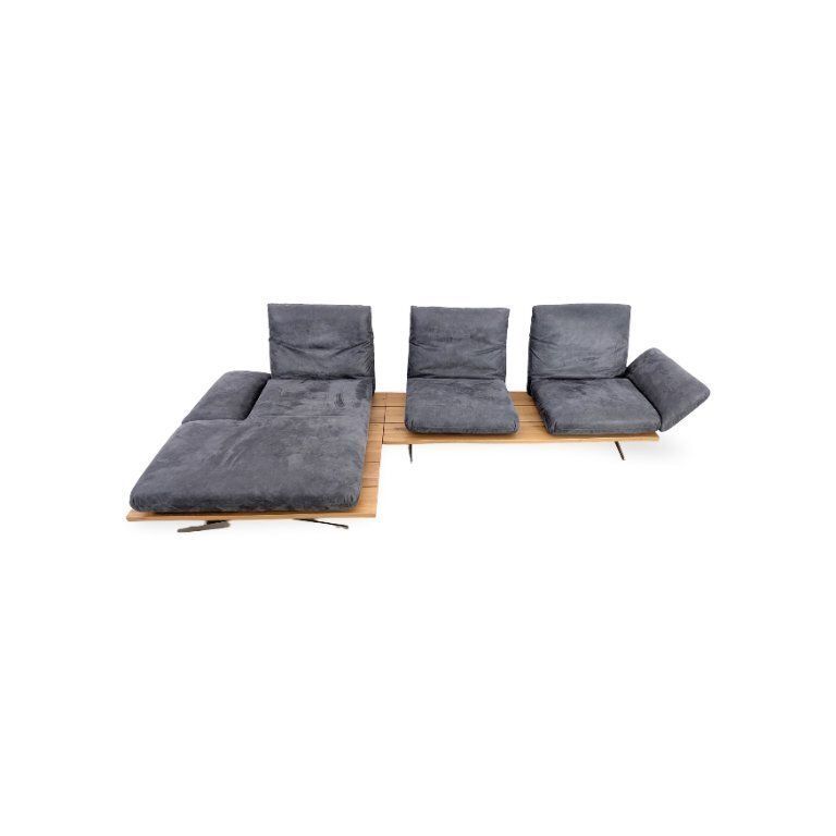 Canapé d'angle Koinor Schwof en cuir bleu Bison 69 photo furniture