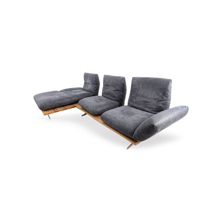Original Koinor Schwof Corner Sofa, Designer Couch Bison 69, Blue Leather photo for sale
